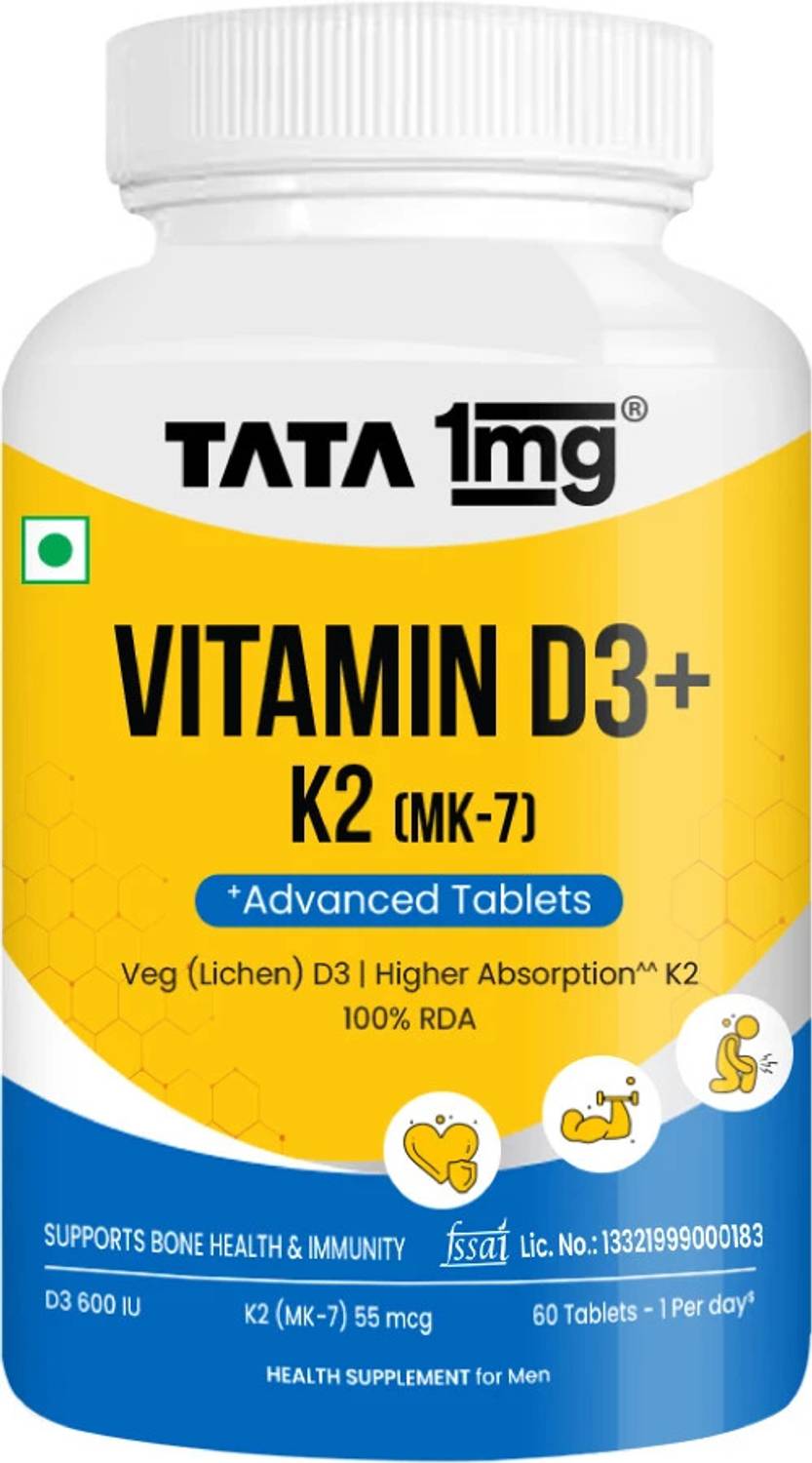TATA 1mg Vitamin D3+K2 (MK-7) Advanced Tablet