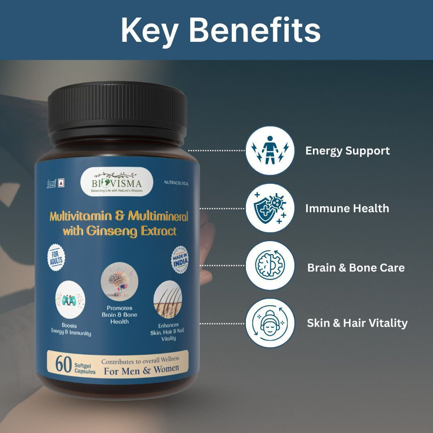 Image of BIOVISMA Multivitamin Capsule for Men and Women
