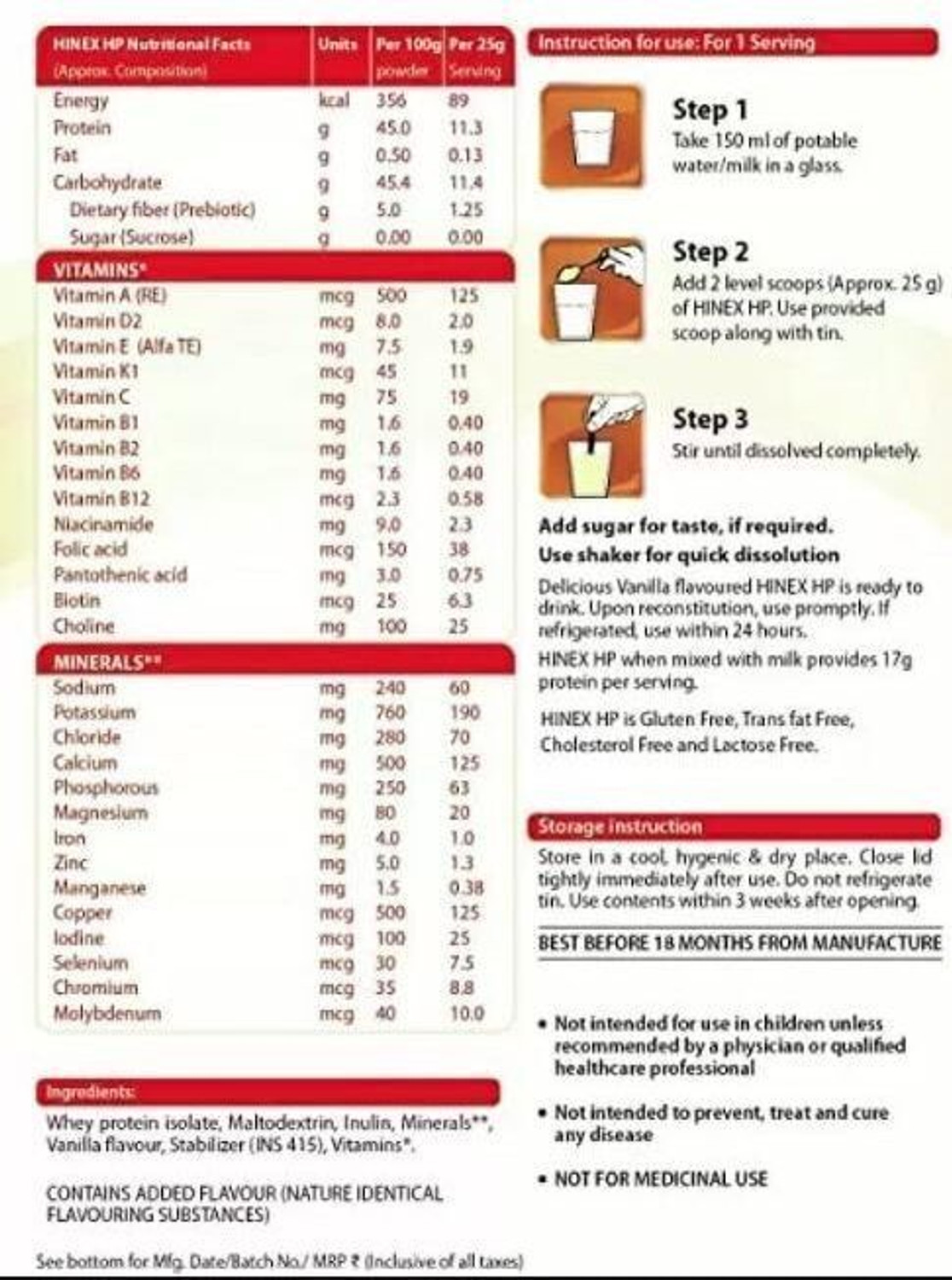 Image of HINEX High Protein, 400 gm