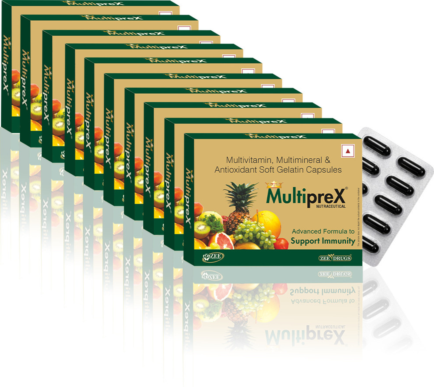 Image of Multiprex Multivitamin & Multimineral Capsules Boost Overall Wellness-Pack of 10