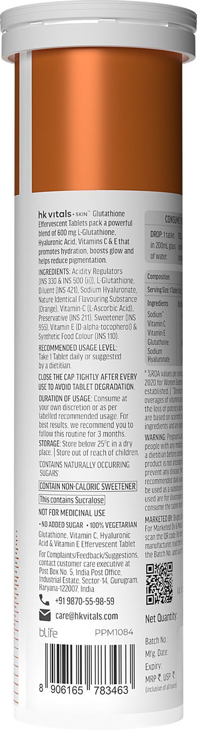Image of hk vitals Glutathione Skin Glow Effervescent Tablets With Mixed Flavor