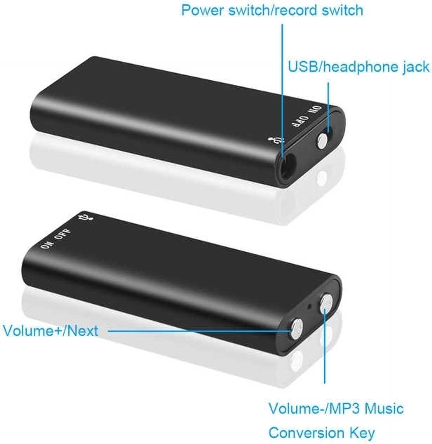 Image of lookcam Spy HD Hidden Digital Voice Audio Recorder Device | Small Size Mini | Portable 8 GB Voice Recorder