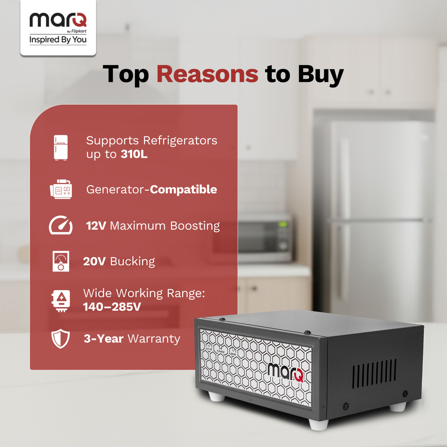 Image of MarQ by Flipkart Fridge Voltage Stabilizer ( for fridge Upto 310L )
