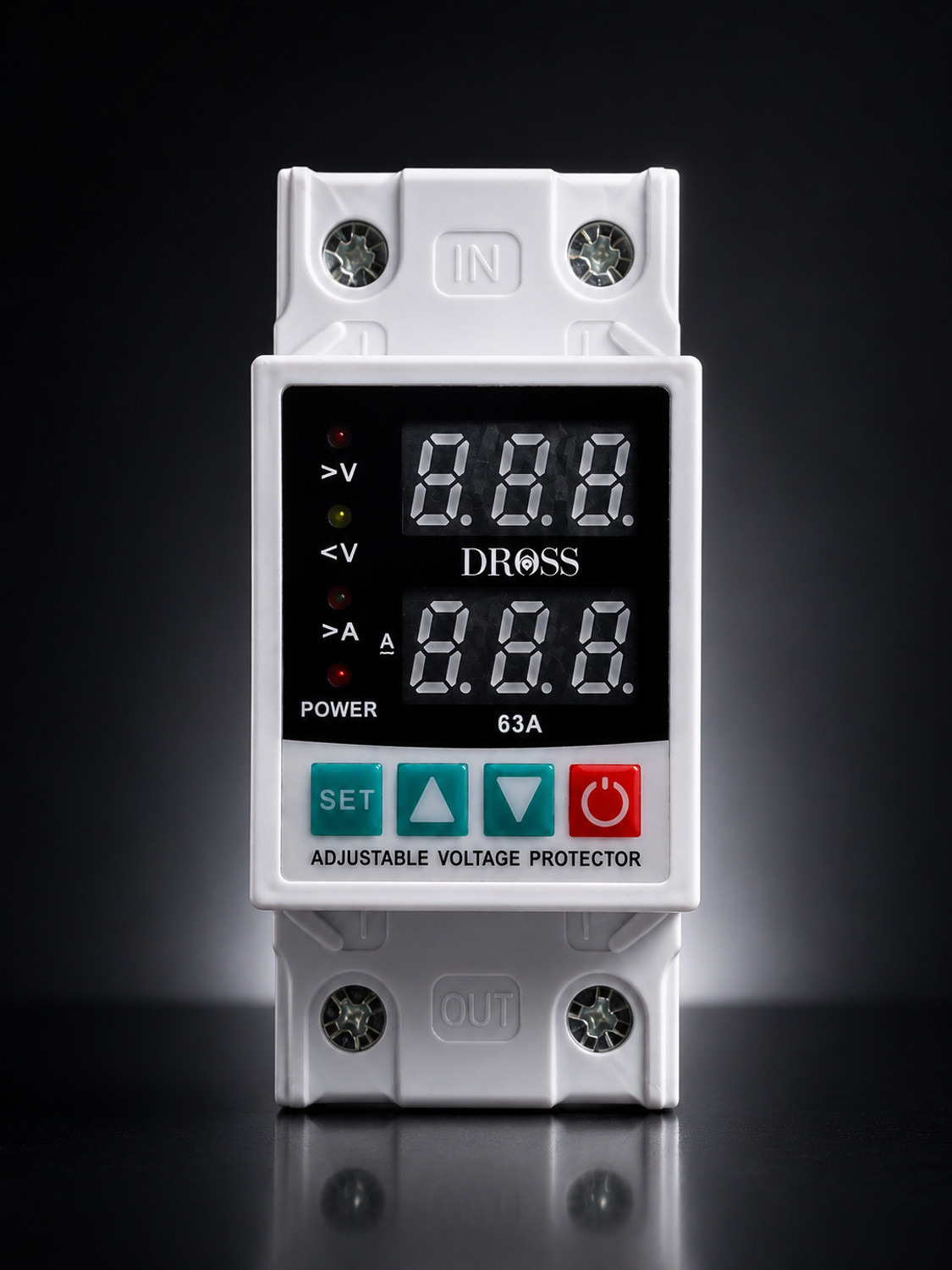 Image of Dross Automatic Voltage Protector 63A | Over Voltage, Under Voltage & Over Current |Intelligent Protection|Digital Display | Auto Recovery|Single Phase 230V