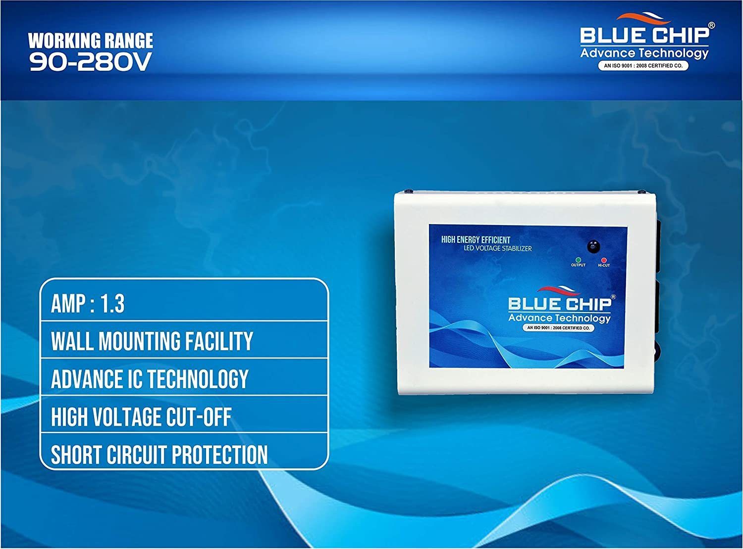 Image of BLUECHIP BL44SmartTV TV Voltage Stabilizer for LED TV /Smart TV Up to 43 Inches, Set Top Box (Royal Blue)