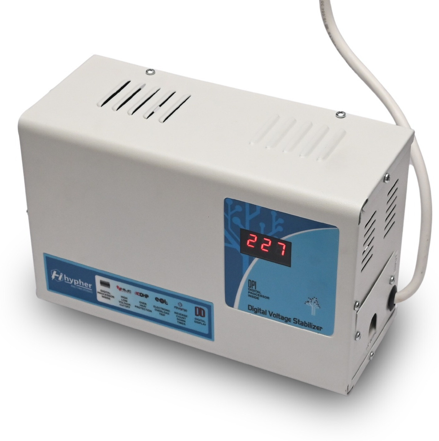Image of Hypher 4 KAVACH 170VA Digital Voltage Stabilizer for Upto 1.5 Ton AC 4 KAVACH 170VA Digital Voltage Stabilizer for Upto 1.5 Ton AC