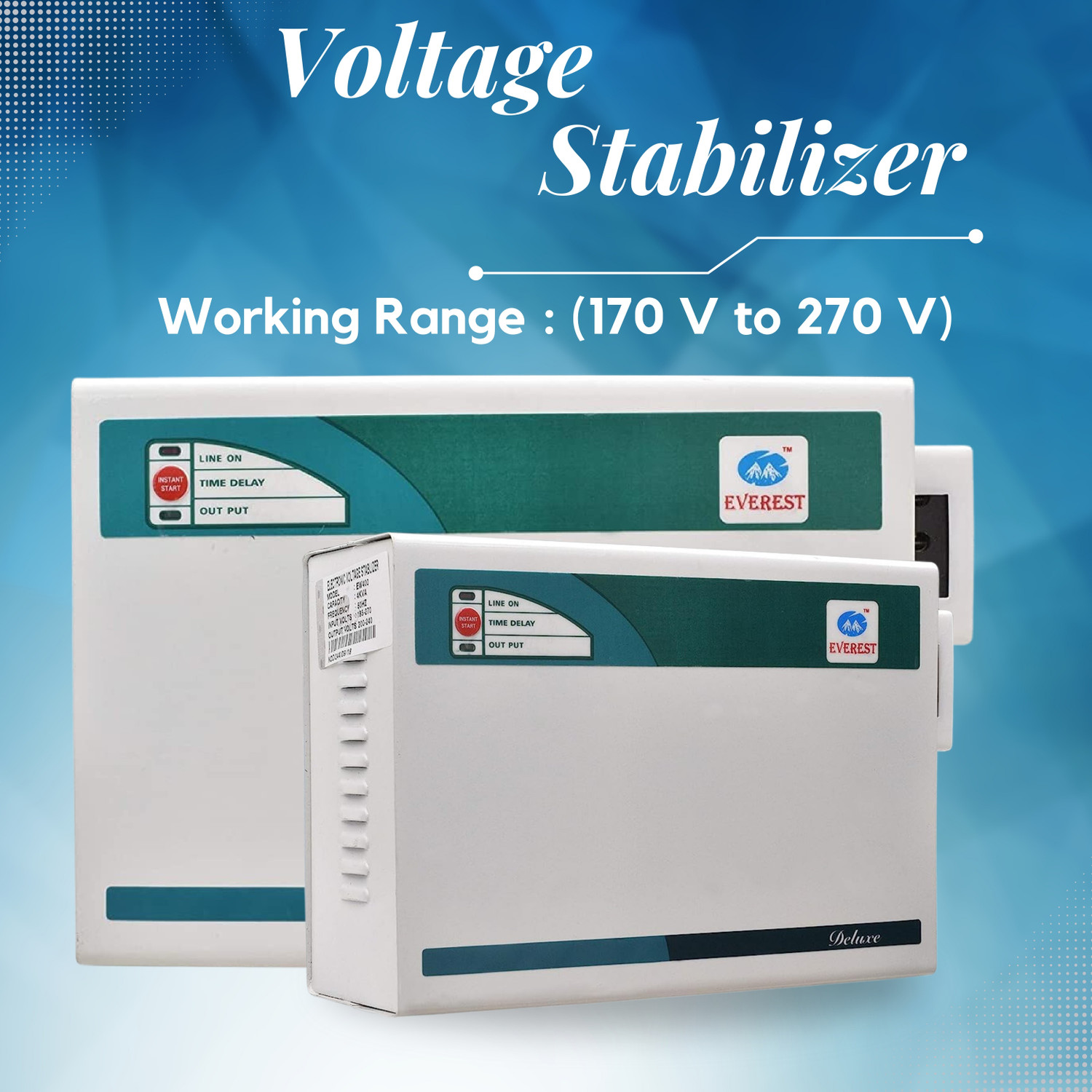 Image of EVEREST EW 300 Regular DELUX Voltage Stabilizer (Working Range : 170 V to 270 V) Upto 1 Ton AC.
