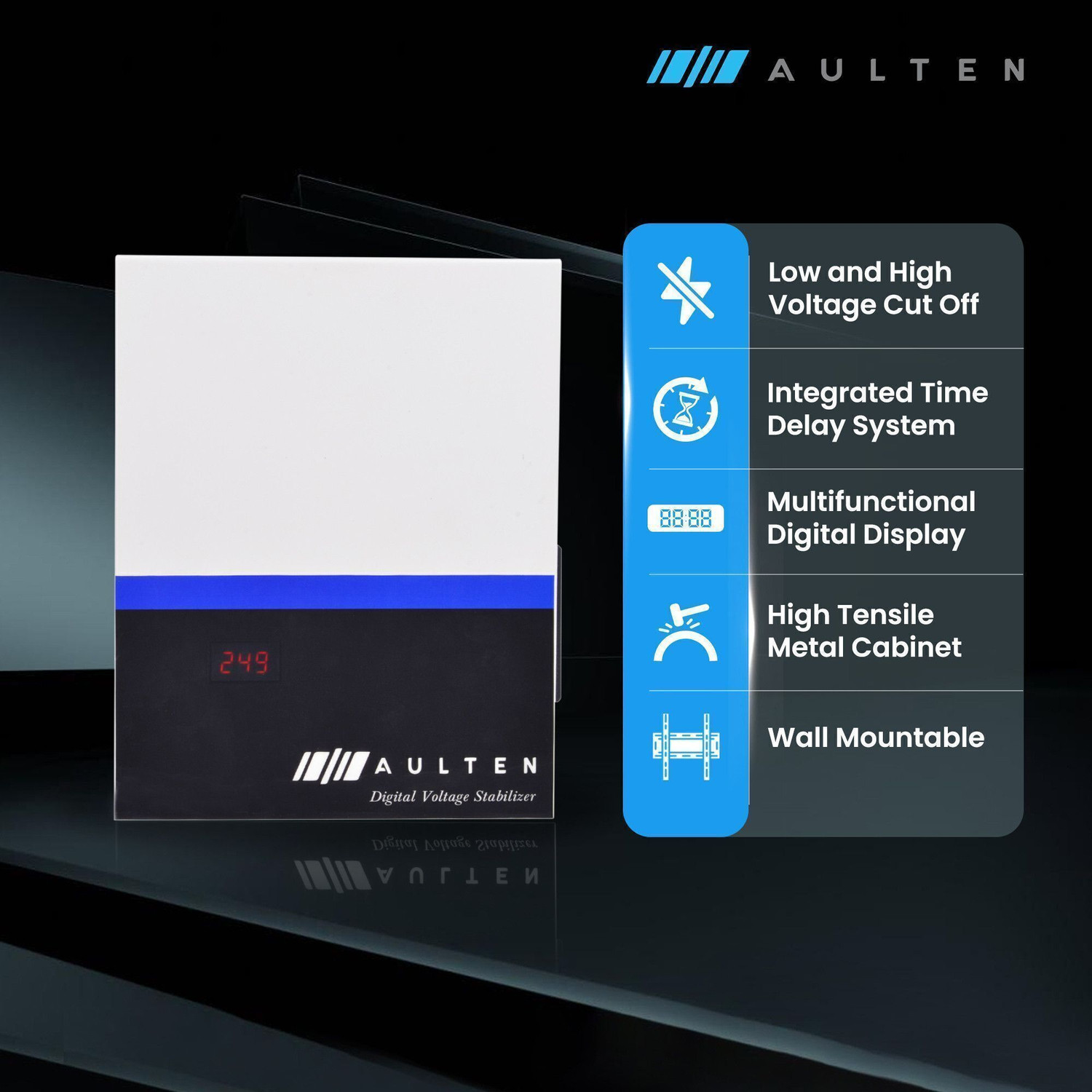 Image of Aulten AD5160 4KVA 160V-270V Digital Voltage Stabilizer for Ac up to 1.5 ton