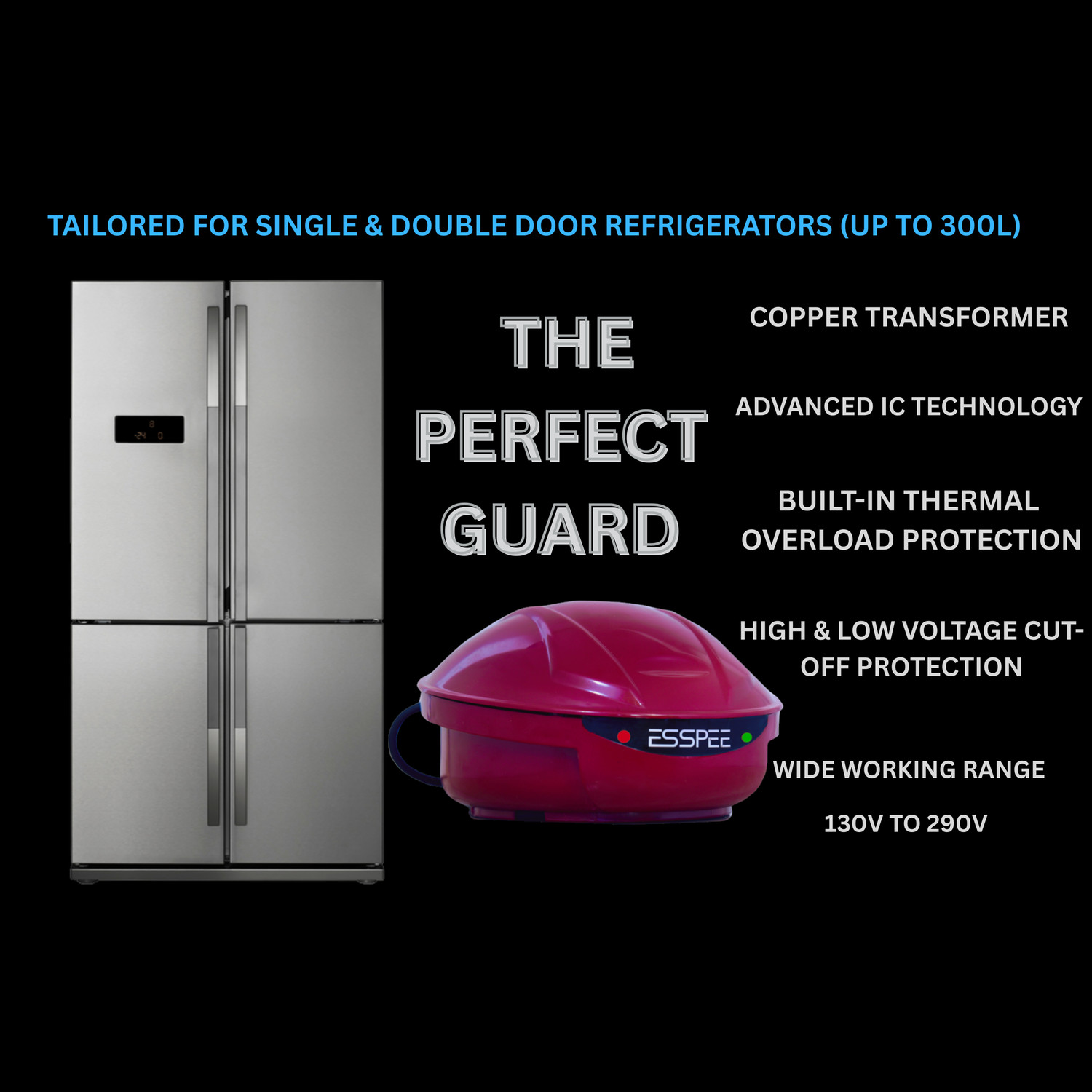 Image of Esspee SPF-50 Voltage Stabilizer for Refrigerators Single&Double Door(300L)(130VTo290V)