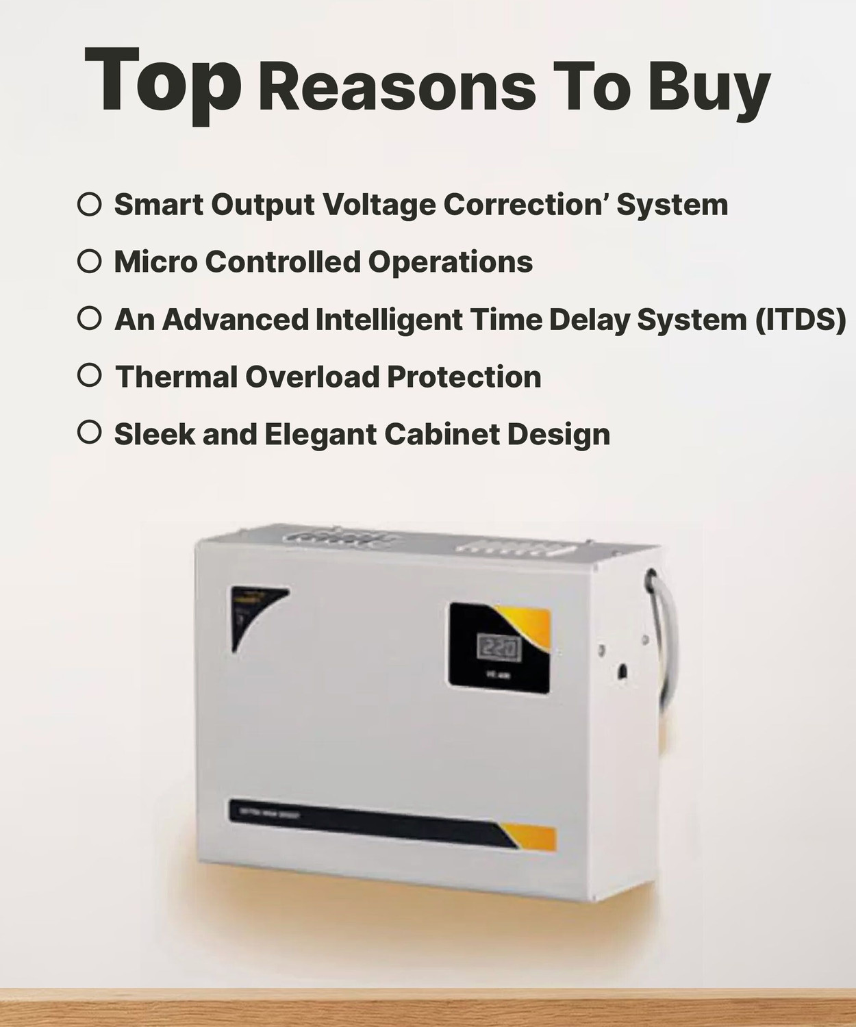 Image of V-Guard VE 400 Voltage Stabilizer AC 1.5 ton 90-300V