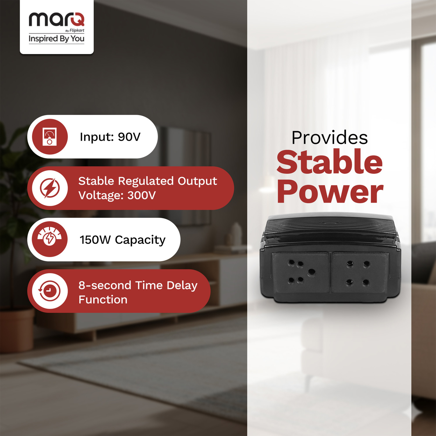 Image of MarQ by Flipkart Smart Voltage Stabilizer (for TV Upto 45 inch)