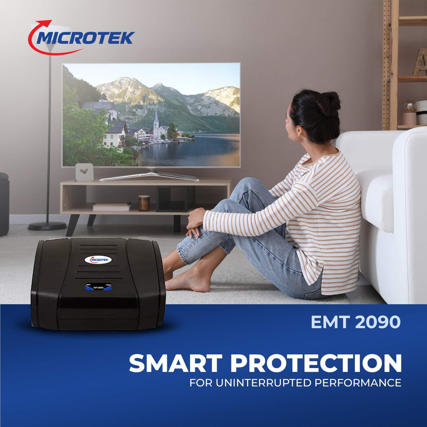 Image of Microtek EMT2090 For Home Theater 1LCD /LED Televison(65 Inch), 1DVD /DTH Working Power 90V - 300V