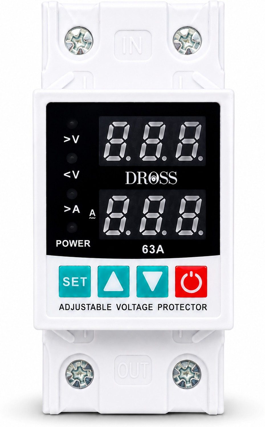 Image of Dross Automatic Voltage Protector 63A | Over Voltage, Under Voltage & Over Current |Intelligent Protection|Digital Display | Auto Recovery|Single Phase 230V