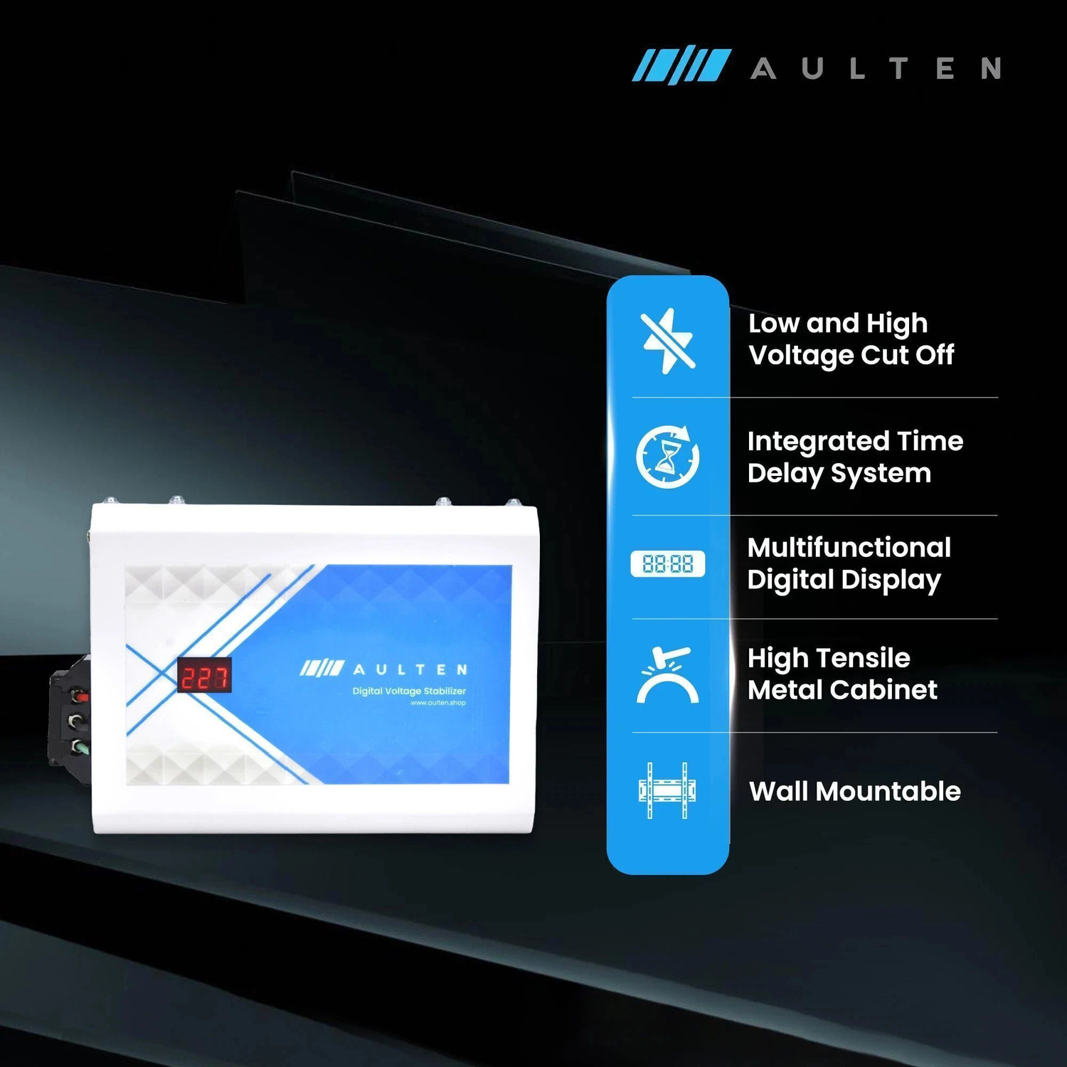 Image of Aulten 4 KVA 150V - 280V 3200W Digital Voltage Stabilizer for All Inverter /Split /Window 1.5 Ton Ac