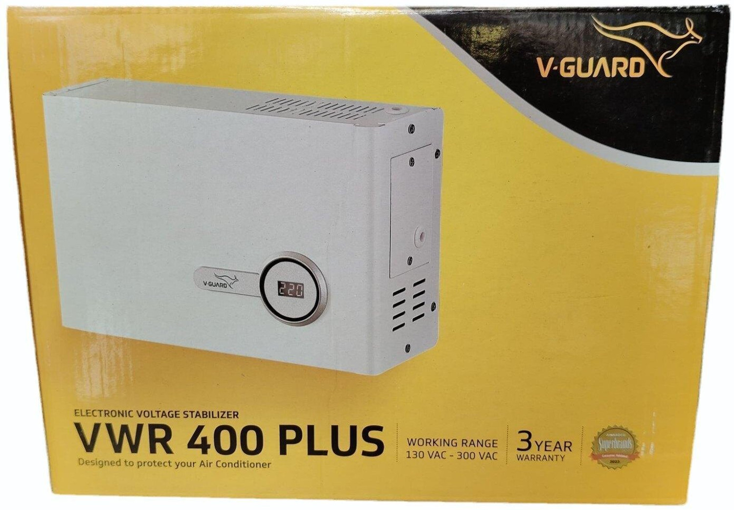 Image of V-Guard VWR 400 Plus For Ac upto 1.5 Ton (130V-300V) Voltage Stabilizer