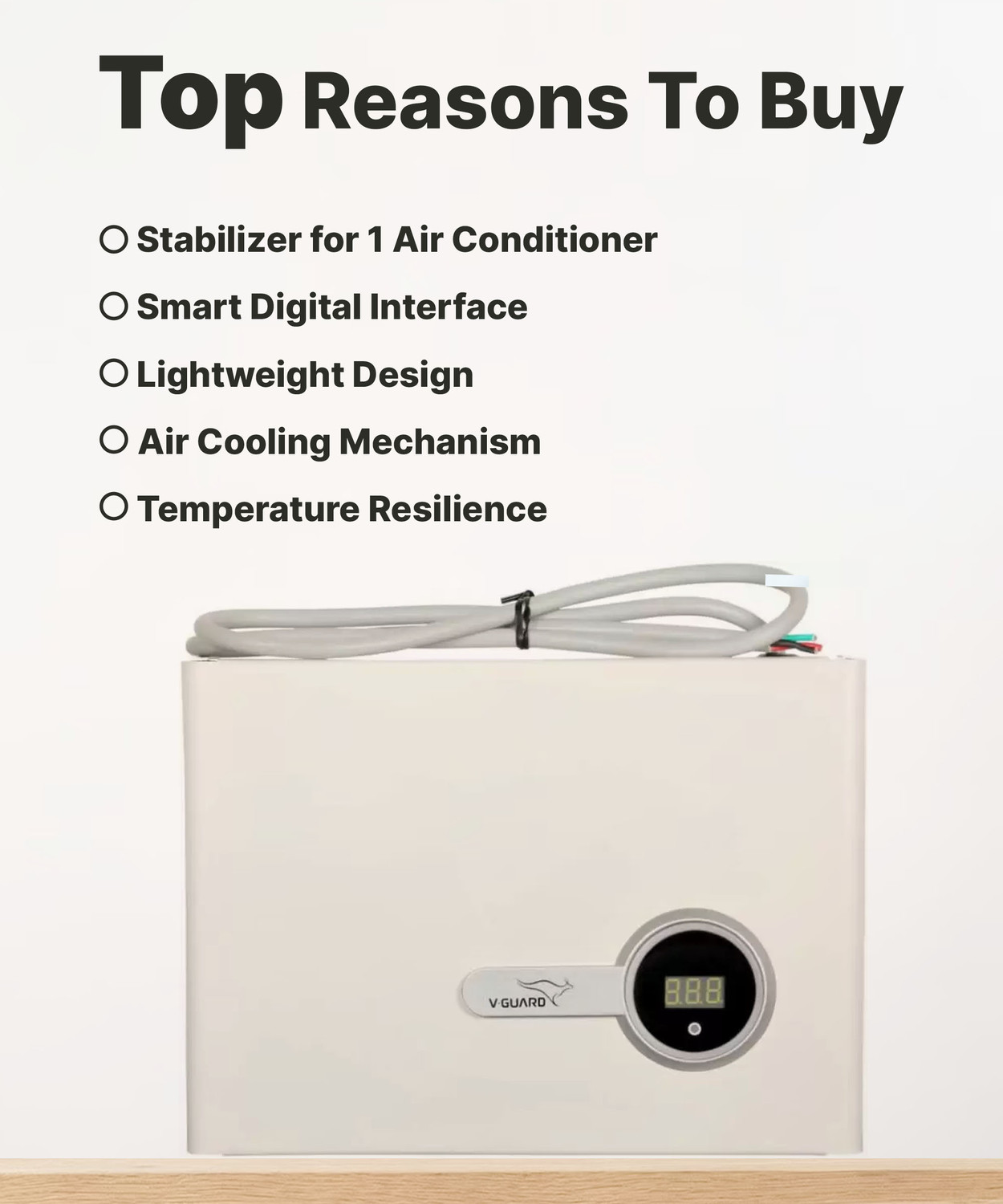 Image of V-Guard VIG 400 SMART DIGITAL Stabilizer for AC UPTO 1.5TON