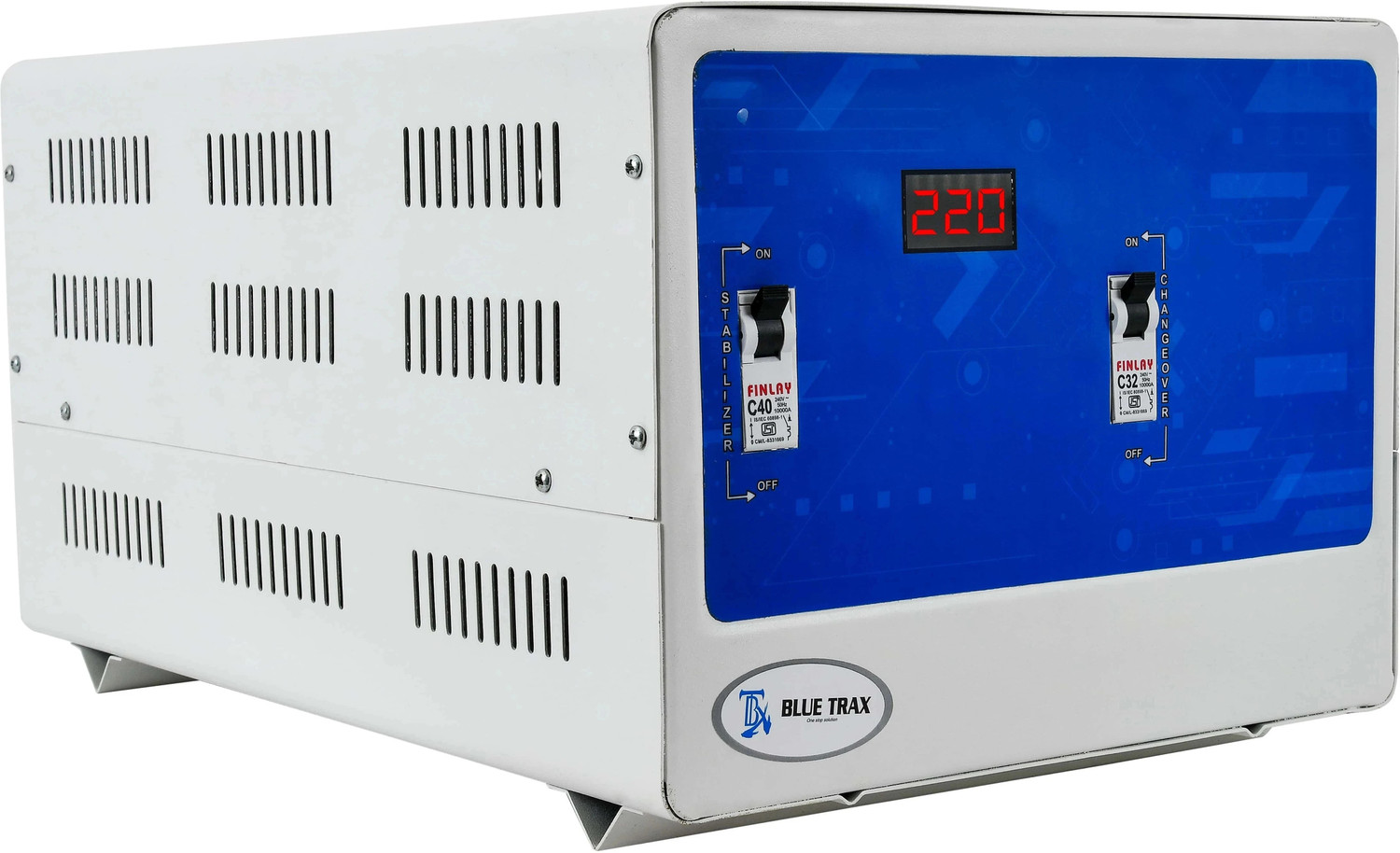 Image of BLUE TRAX Mainline Copper Table Top Digital 10 KVA Heavy-Duty 8000W, 70V-280V Voltage Stabilizer