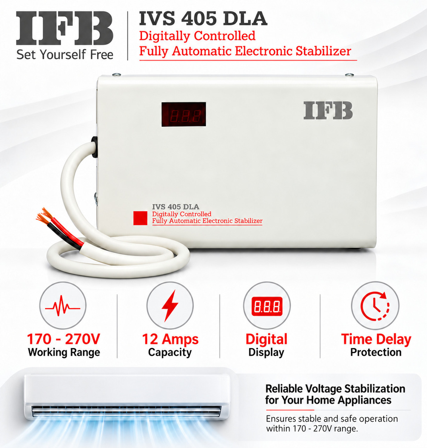 Image of IFB IVS 405 DLA IFB Voltage Stabilizer 170V-290V (White)