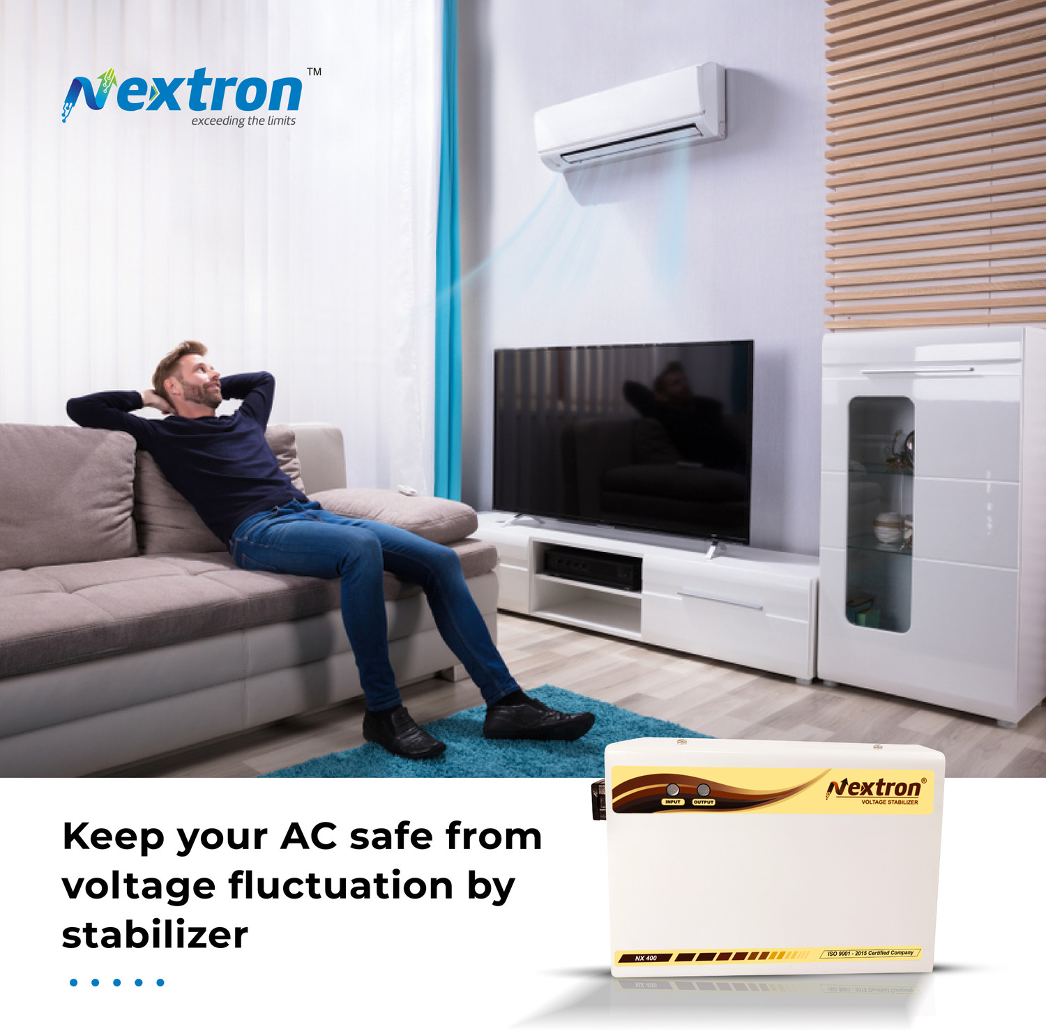 Image of Nextron NX-400SB Voltage Stabilizer Used For Inverter & Non-Inverter Ac Upto 1.5 ton AC VOLTAGE STABILIZER