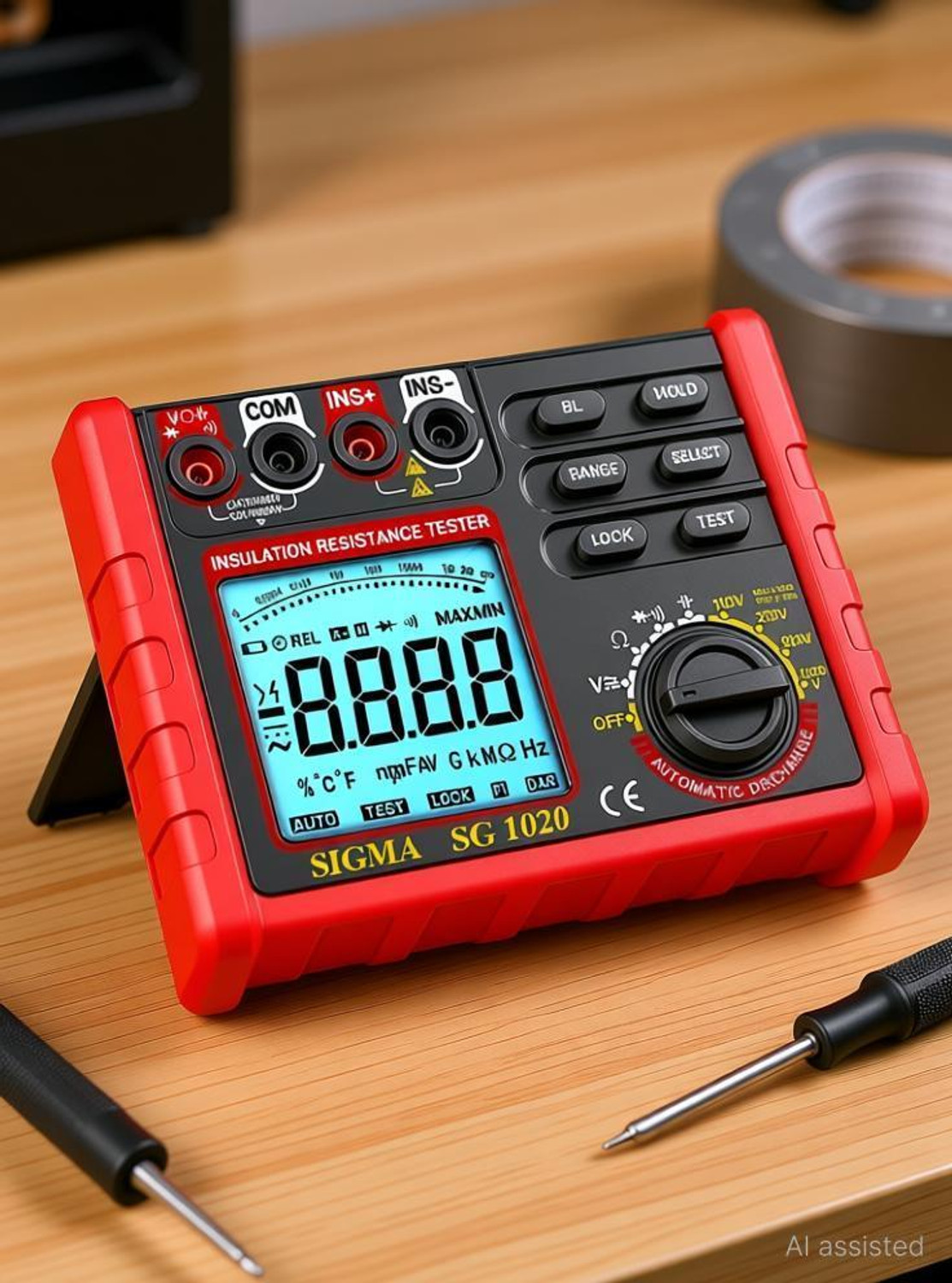 Image of SIGMA Digital Insulation Resistance Tester SG 1020, 500V / 1000V DC Upto 2GOhm Digital Voltage Tester