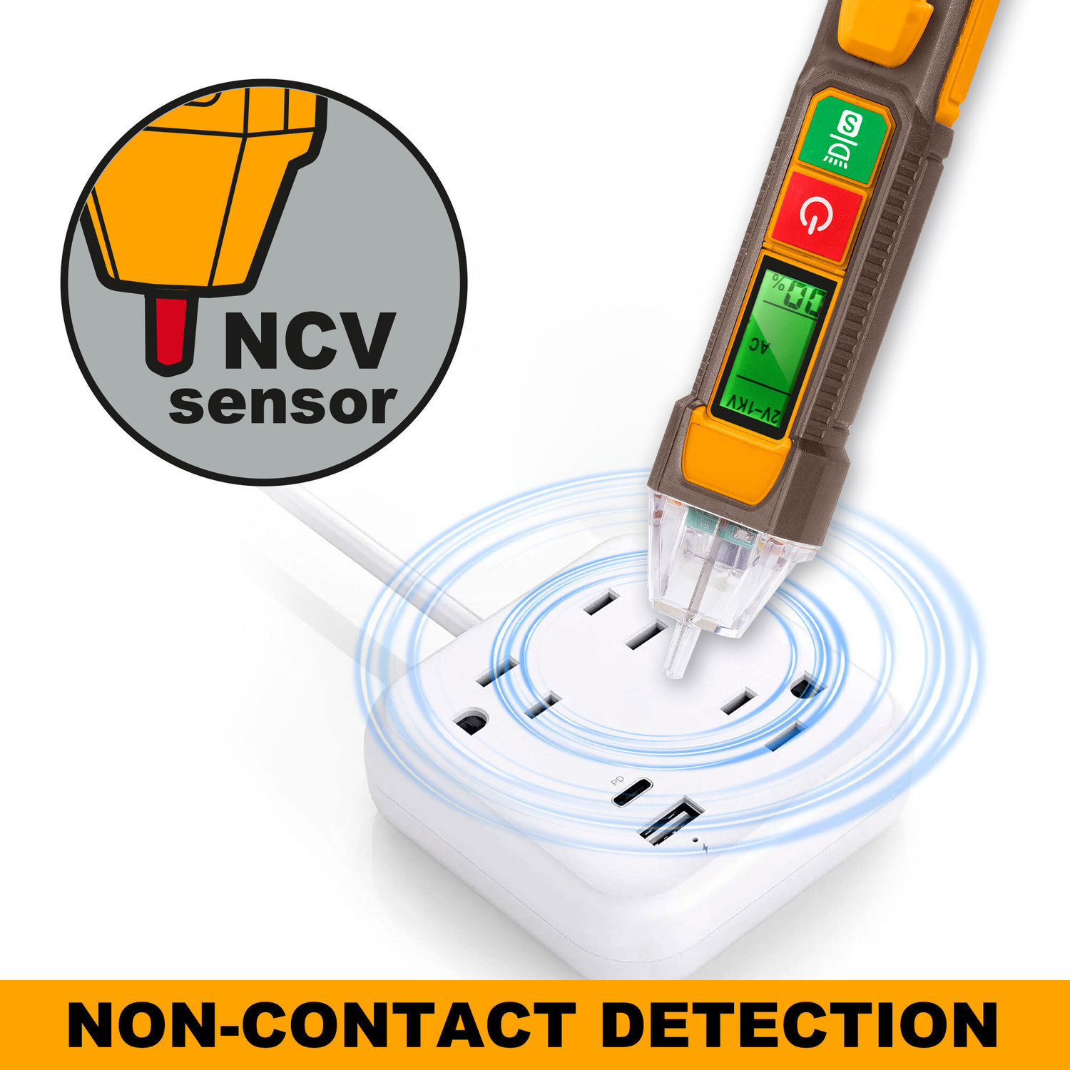 Image of INGCO AC Voltage Detector 1000V, Digital Voltage Tester