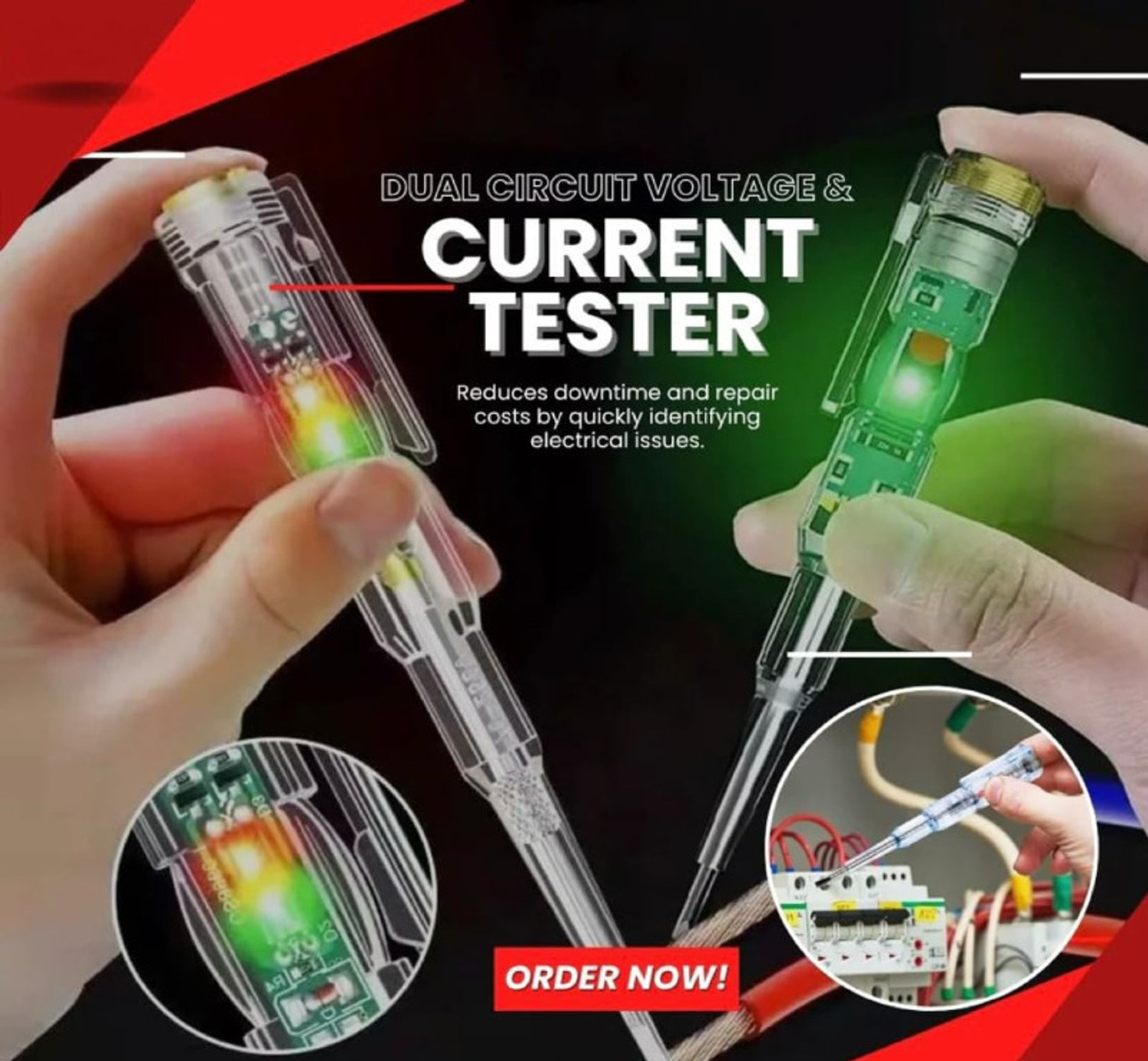 Image of TARSARIY Wire breakpoint tester LED Light with Screwdriver power tool tester Non-Contact Digital Voltage Tester