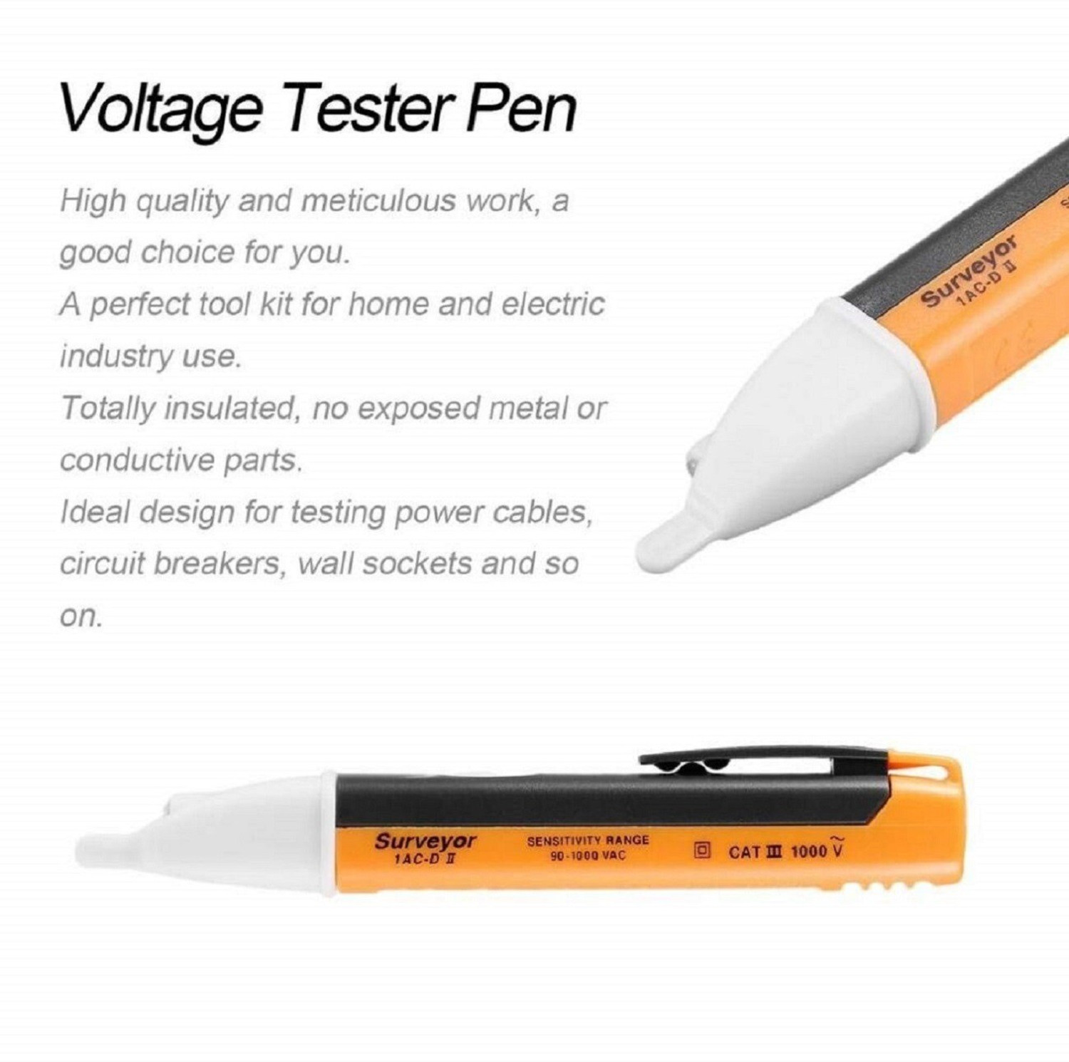 Image of Vck Non-Contact AC Voltage Tester Alert Pen Volt Test Meter Detector Sensor 90~1000V Digital Voltage Tester
