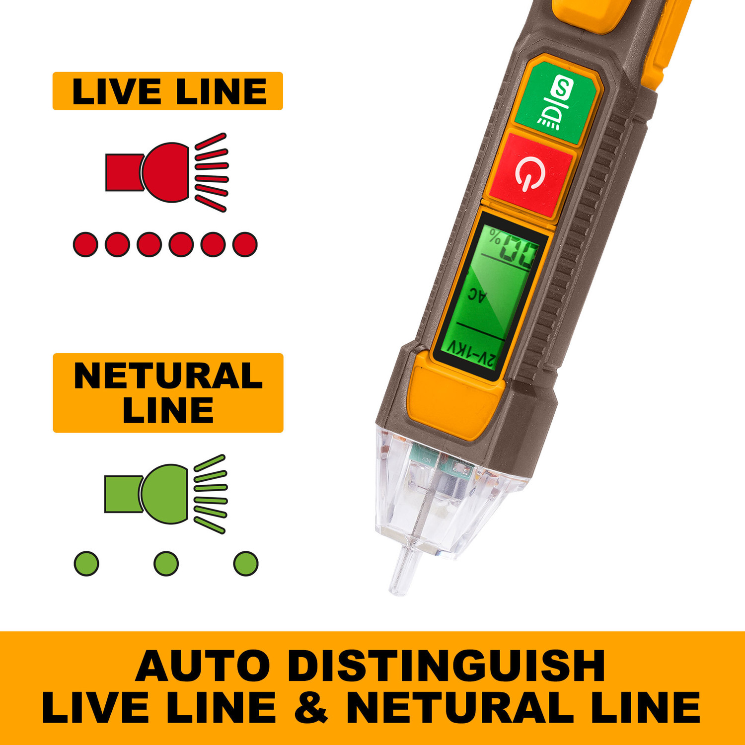 Image of INGCO AC Voltage Detector 1000V, Digital Voltage Tester