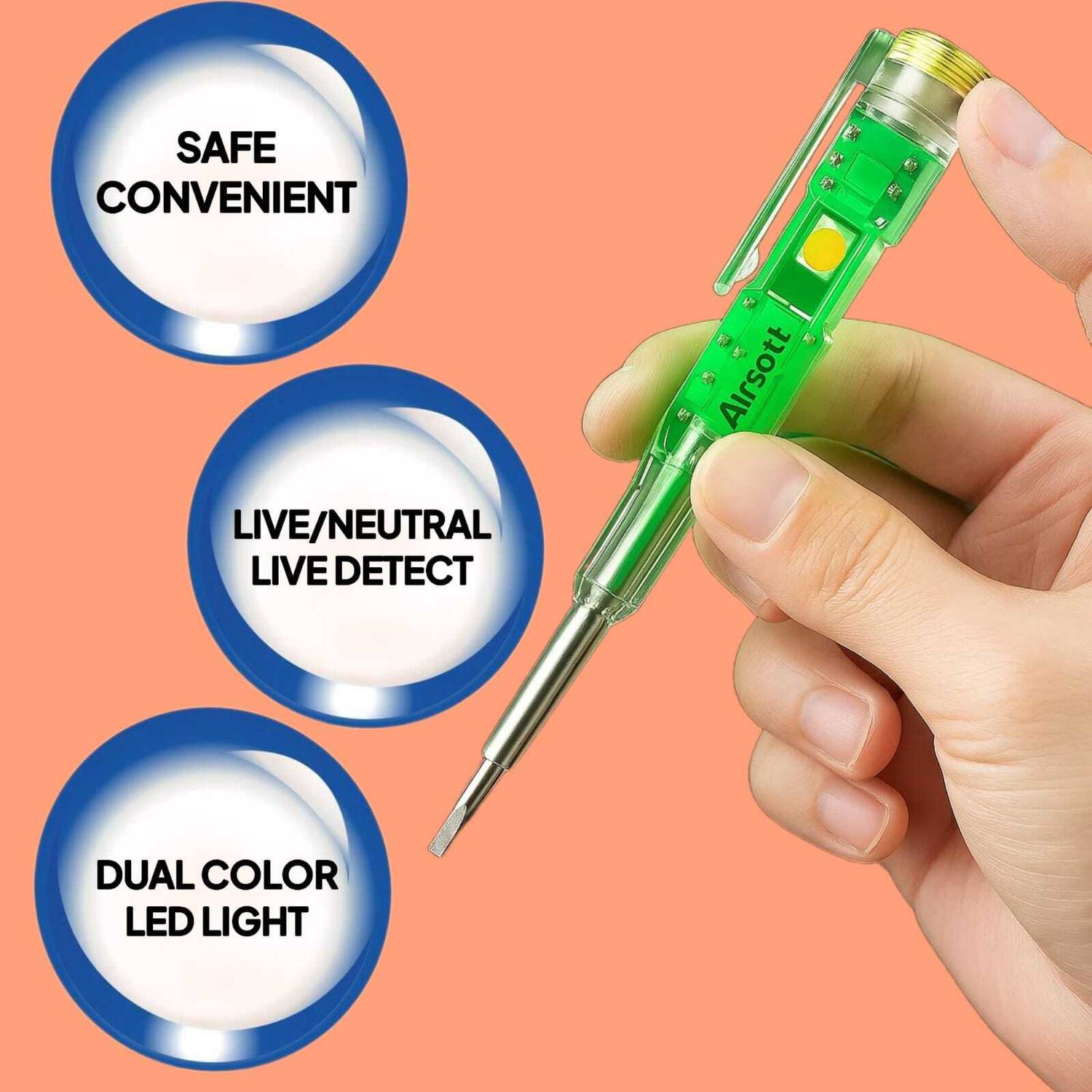 AirSoft Smart Test Light Pen | Electric Line Tester | Smart Electrical Testing Tool Digital Voltage Tester