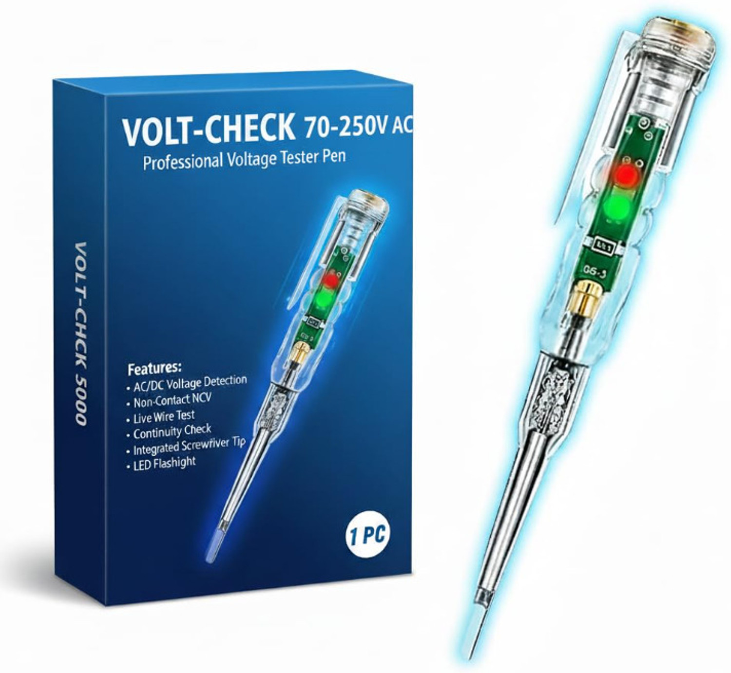 Image of TARSARIY Wire breakpoint tester LED Light with Screwdriver power tool tester Non-Contact Digital Voltage Tester
