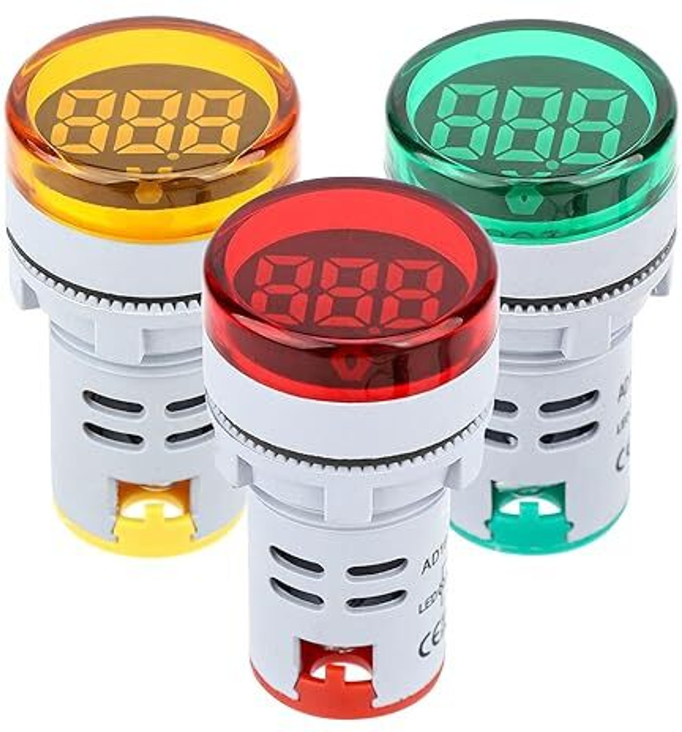 Image of DECENT AIR SYSTEM AD16-22DSV 3pcs LED Voltage Meter Indicator AC 60-500V Red Yellow Green Voltmeter