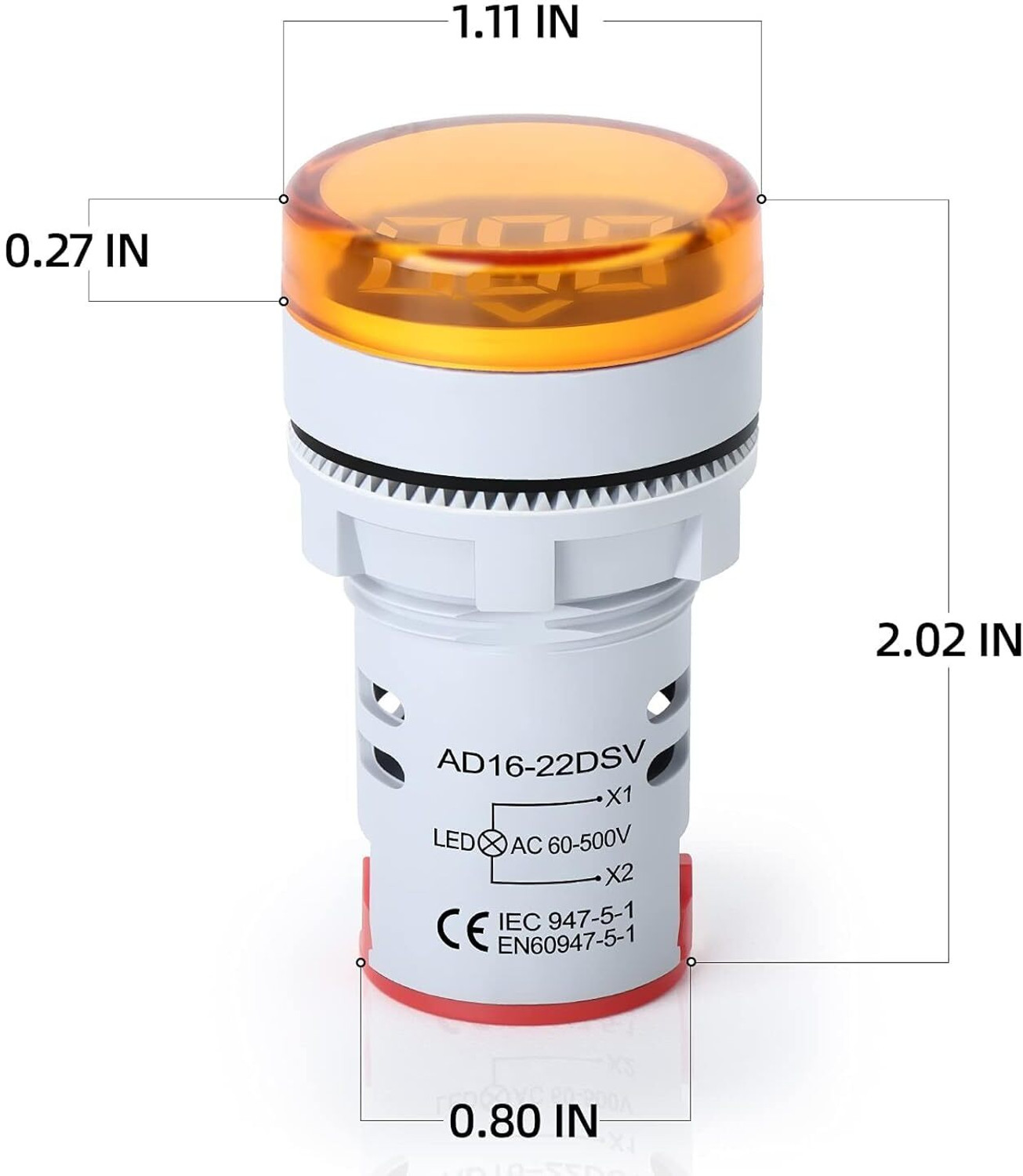 Image of DECENT AIR SYSTEM AD16-22DSV 3pcs LED Voltage Meter Indicator AC 60-500V Red Yellow Green Voltmeter