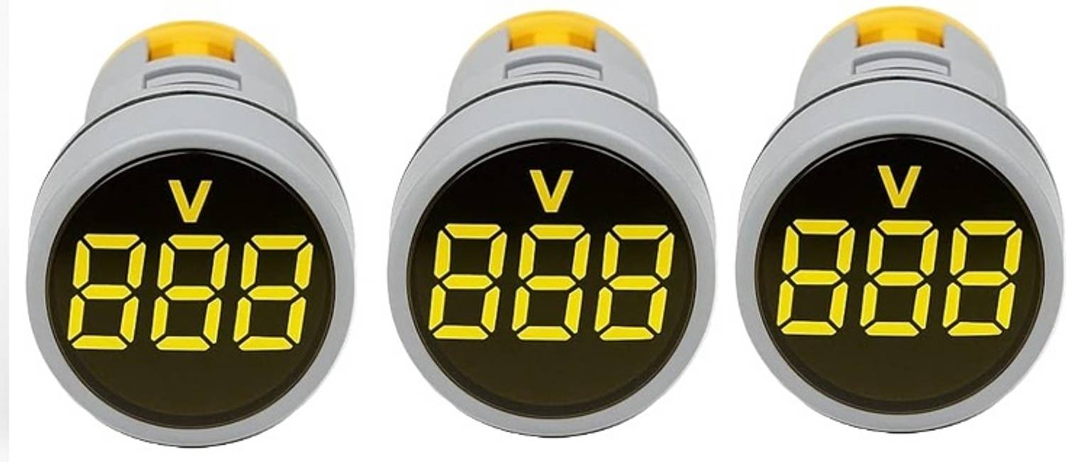 3REE HIGH QULITY AC 60-500V LED Voltmeter Signal Light Digital Display Voltage Meter Voltmeter