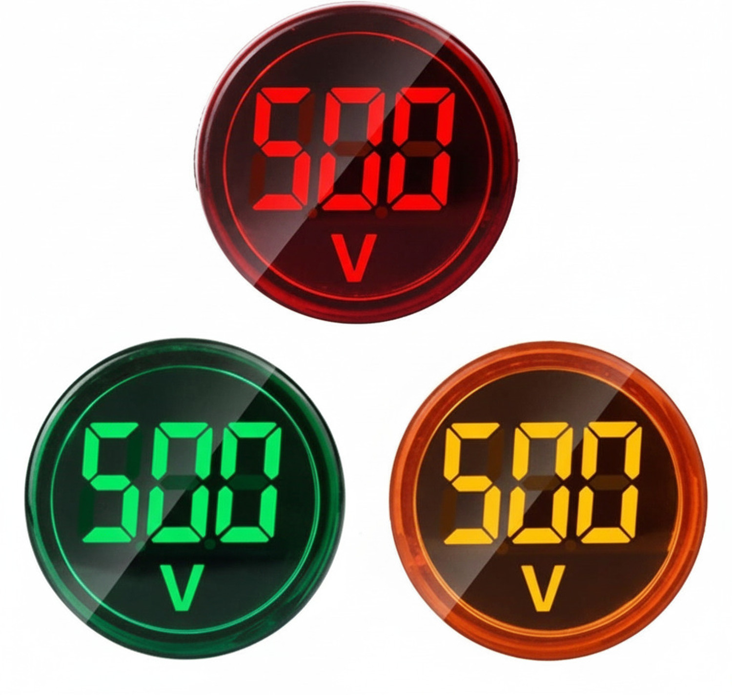 Image of DECENT AIR SYSTEM AD16-22DSV 3pcs LED Voltage Meter Indicator AC 60-500V Red Yellow Green Voltmeter