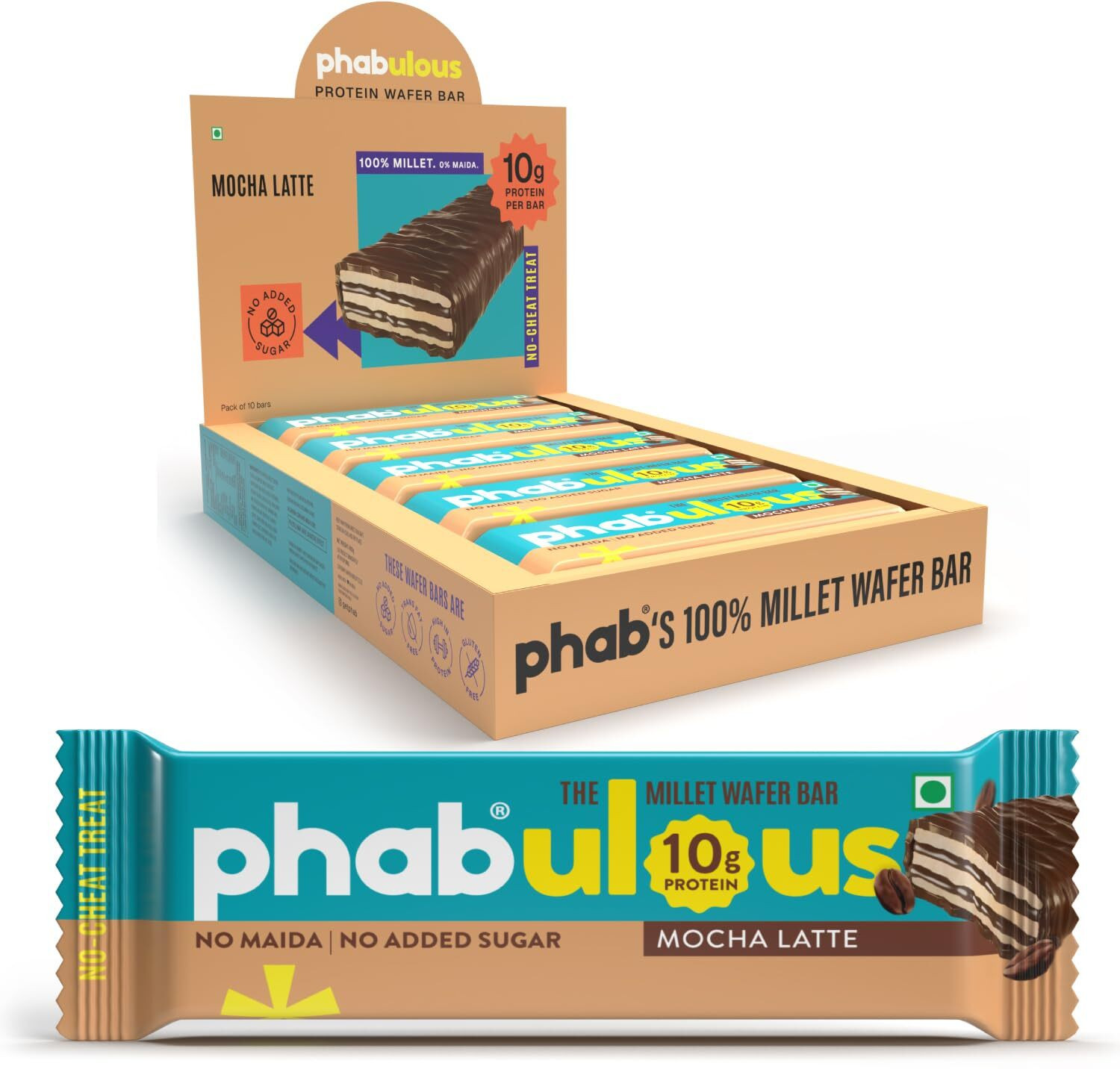 Image of Phab Millet Wafers - Mocha Latte Protein Wafer
