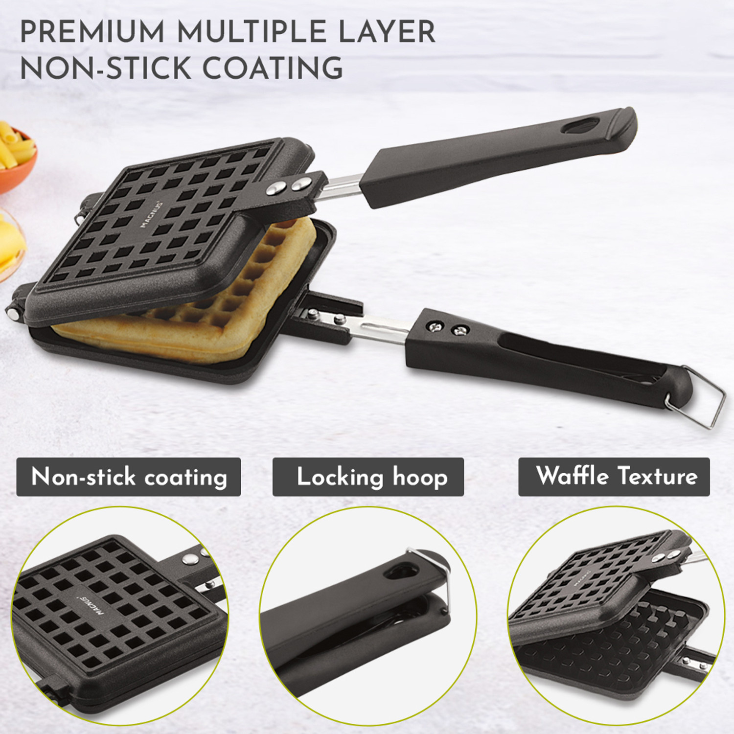 Image of Magnus Optima Quick Heating Aluminum Non-Stick Waffle Maker