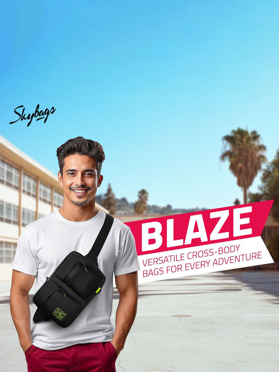 Image of SKYBAGS Blaze Crossbody Fashion Sling Bag For Men And Women, Tablet Compatible - Black Crossbody Fashion Sling Bag
