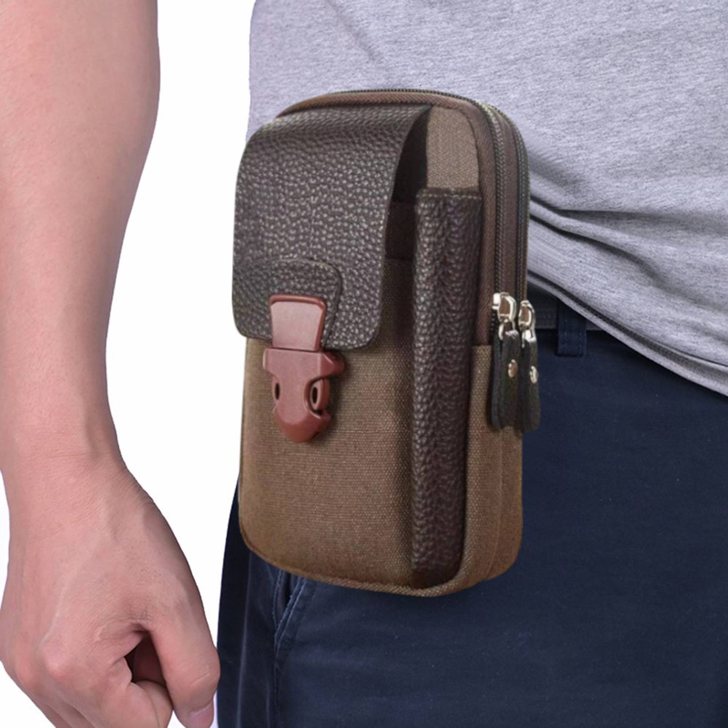 GOTEO Waist Pouch Belt Bag Mobile Phone Passport Holder Travel Camping Sports Running Waist Bag for Men and Women