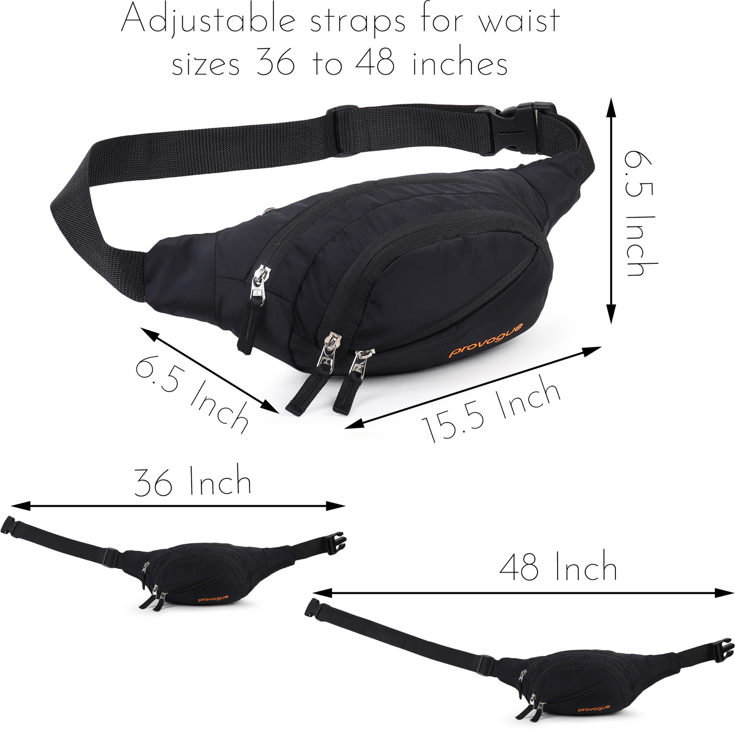 Image of PROVOGUE Lightweight Fanny pack, Waist Bag With Waterpoof Resistant Material Waist Bag