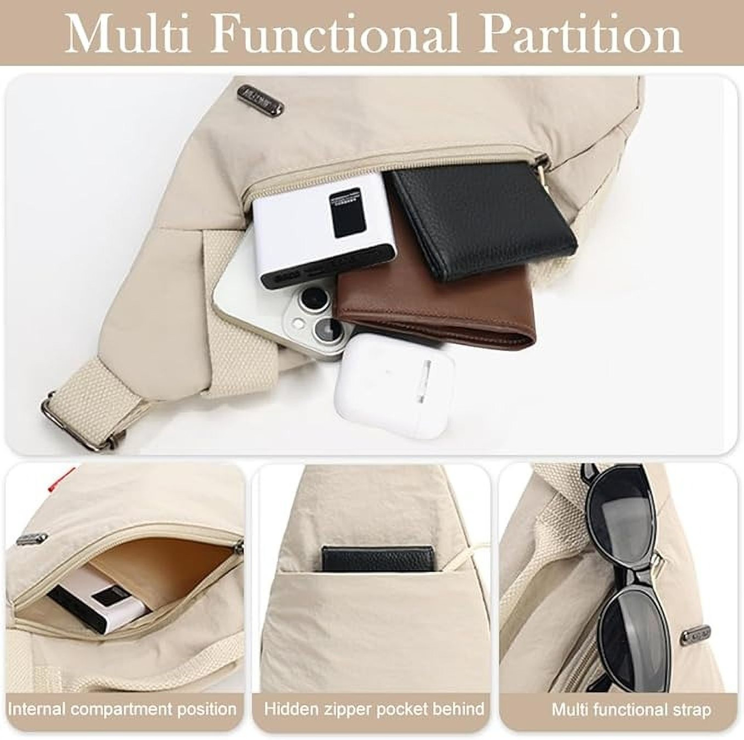 Image of MMTSWorld Chest Bag for Women Men Fashion Shoulder Bag Front Back Sling Shoulder Bag Waist Bag