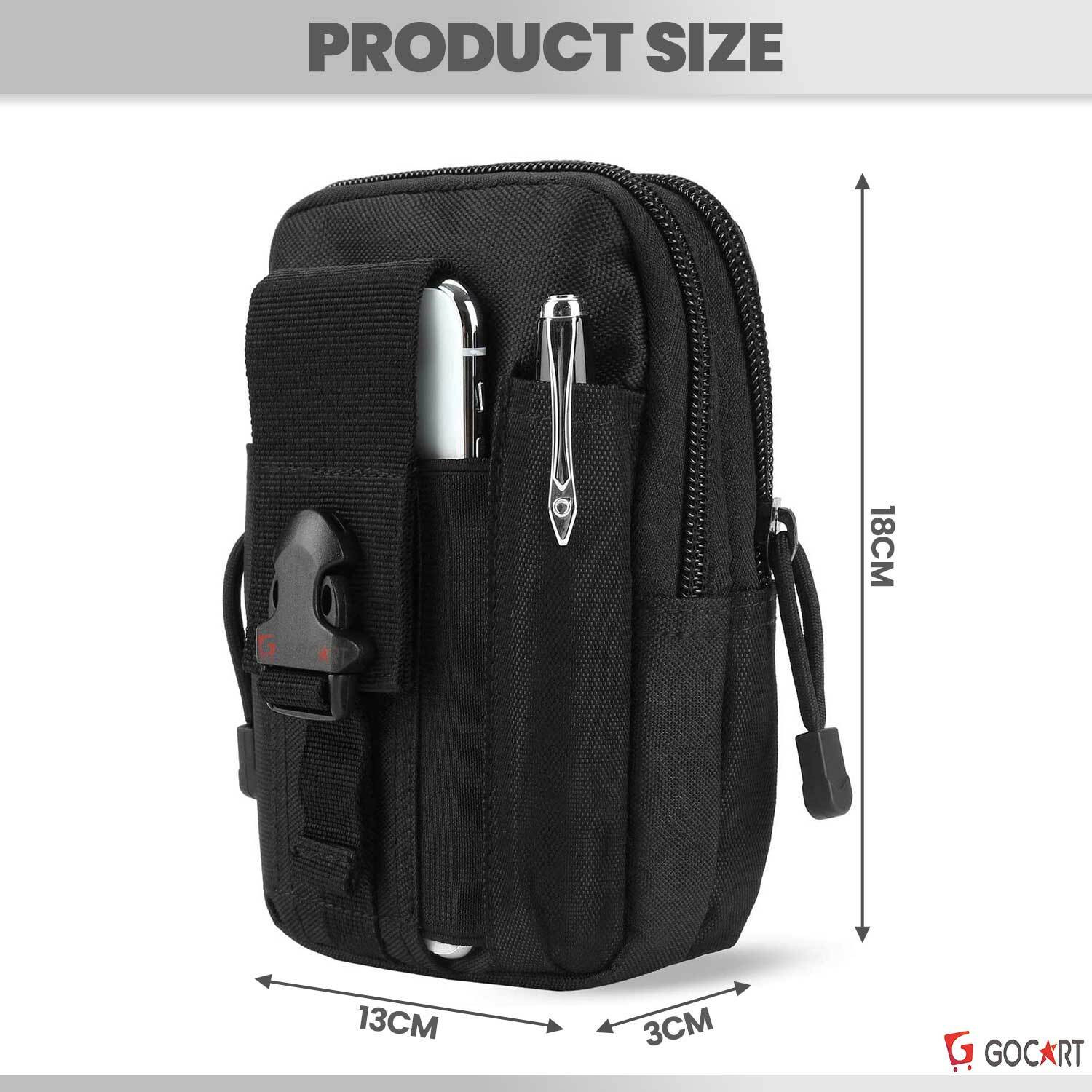 Image of GOCART Waist Belt Bag Wallet Pouch Purse Phone Case with Zipper Waist Bag