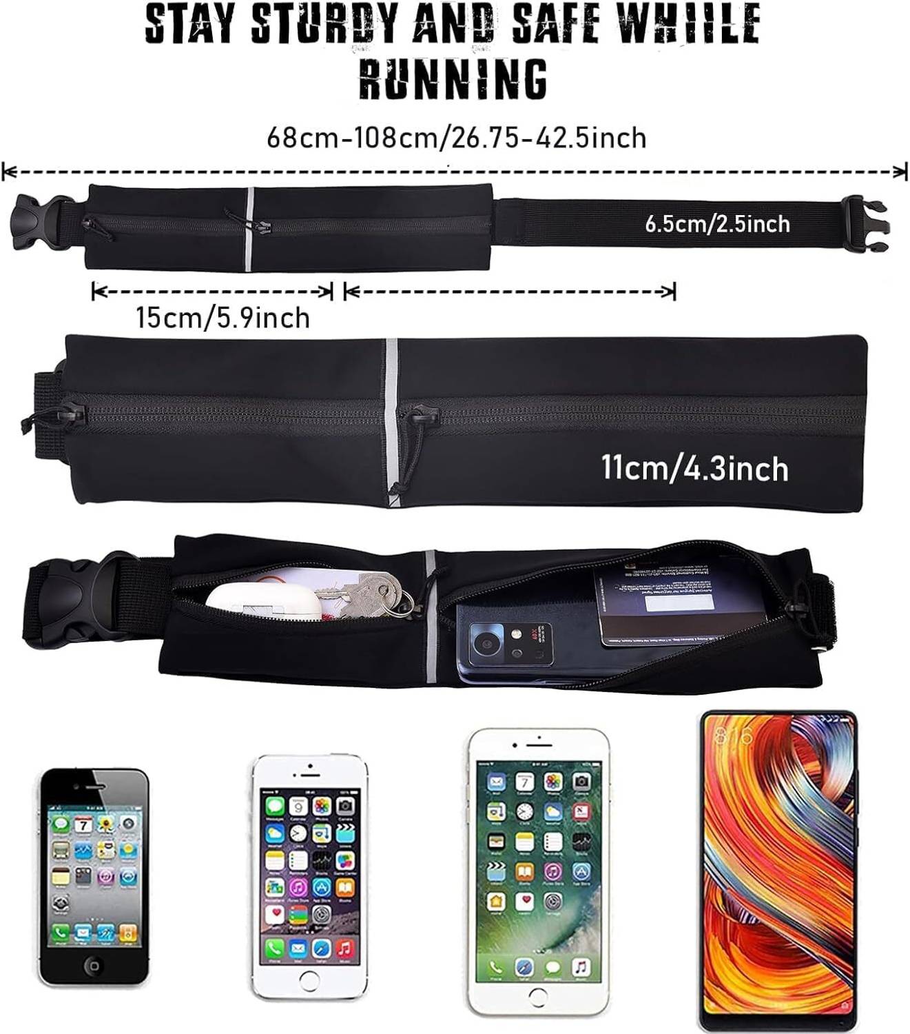 Zenvick Bounce-Free Dual-Pocket Running Belt - Image 3