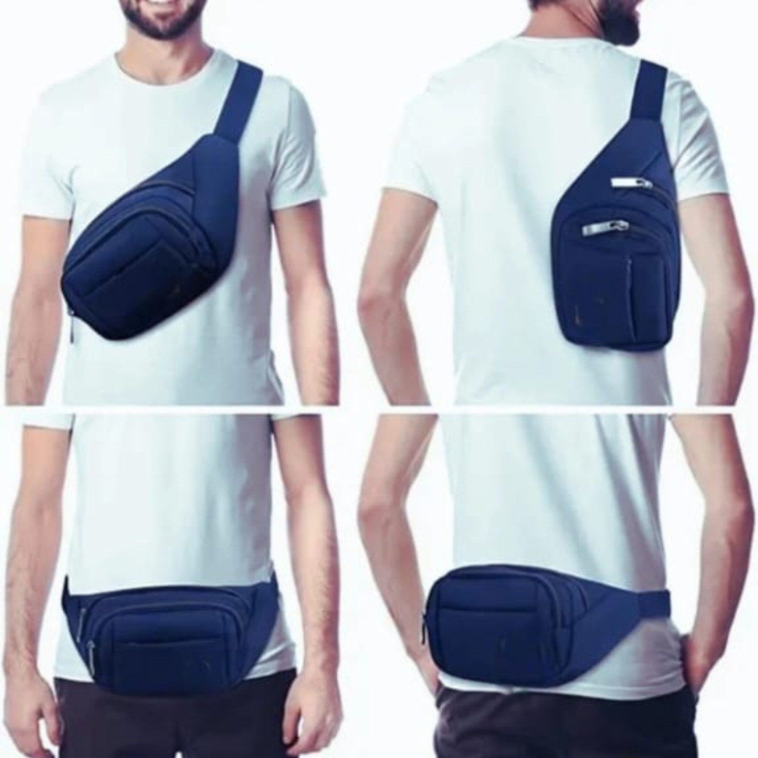 Image of WaistWish Multi-Purpose Fanny Pack Waist Bag for Men & Women | Blue Waist Bag
