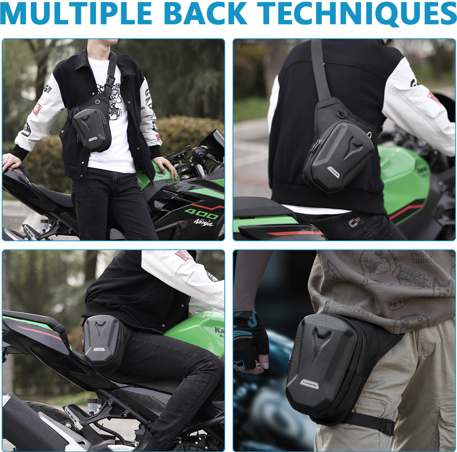 Image of HANNEA Otorcycle Waist Pack Drop Leg Bags Men Women Bike Riding Cycling Tactical Waist Bag