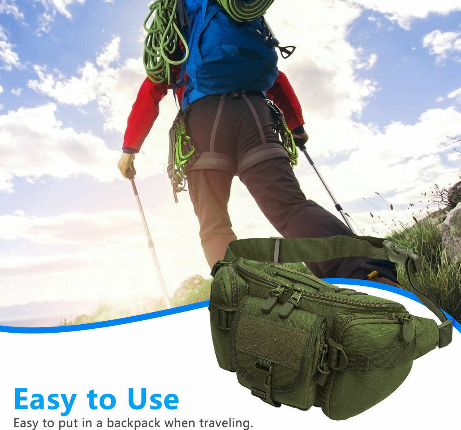 Image of OYESTER Waist Bag for Men Women, Stylish Chest, Belt Sport Bag a15 Waist Bag Pack Hip Belt Bumbag for Outdoor