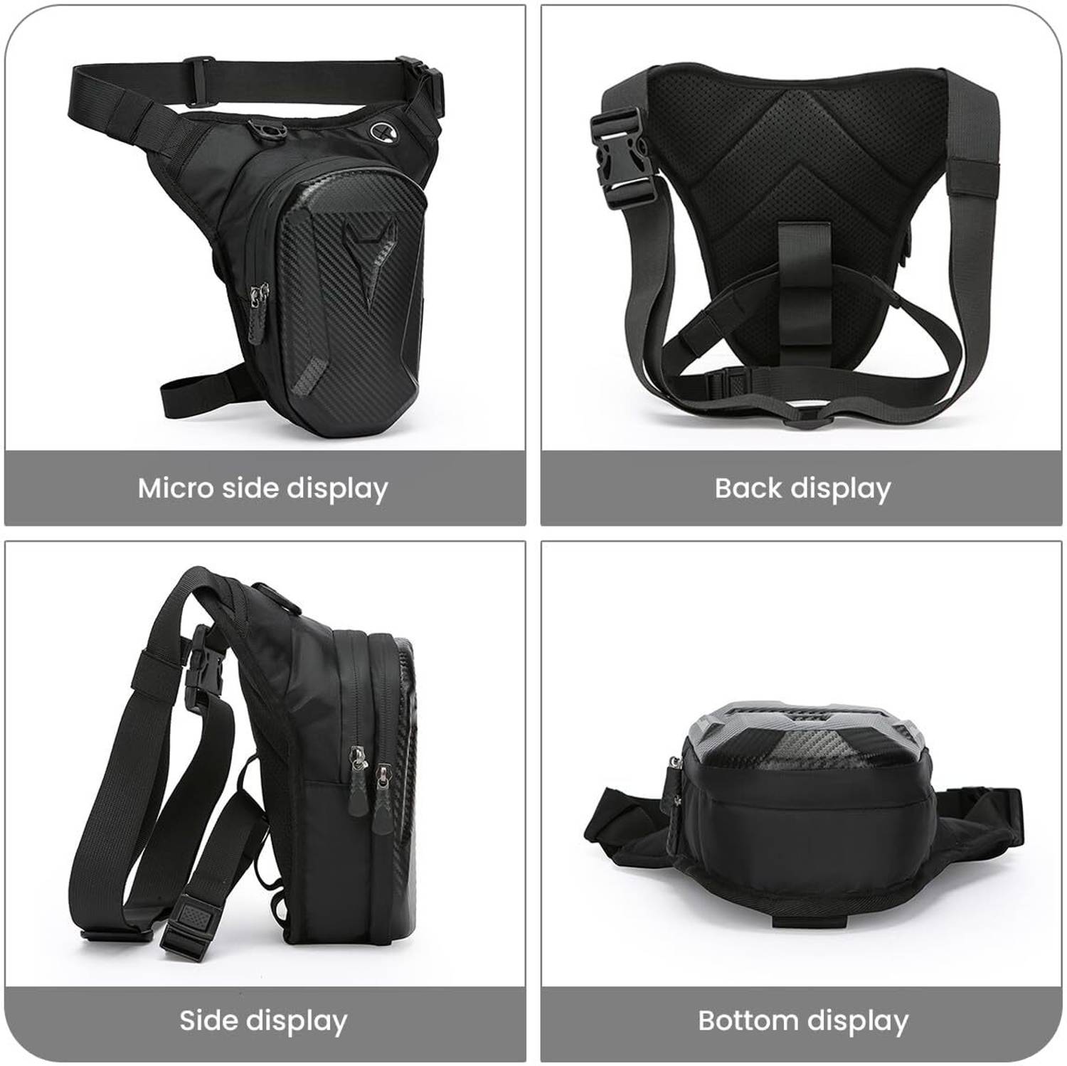 nodeldesign Tactical Bag＆FB-side mount ESLNF Motorcycle Waist Drop Leg Bag – Waterproof Hard Shell