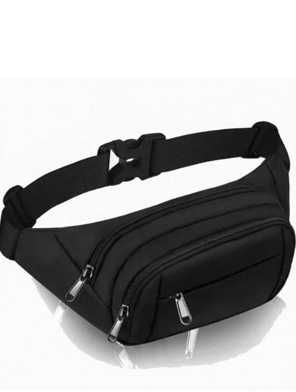 WaistWish Unisex Waist Bag Fanny Pack with 3 Zipper Pockets Waist Bag