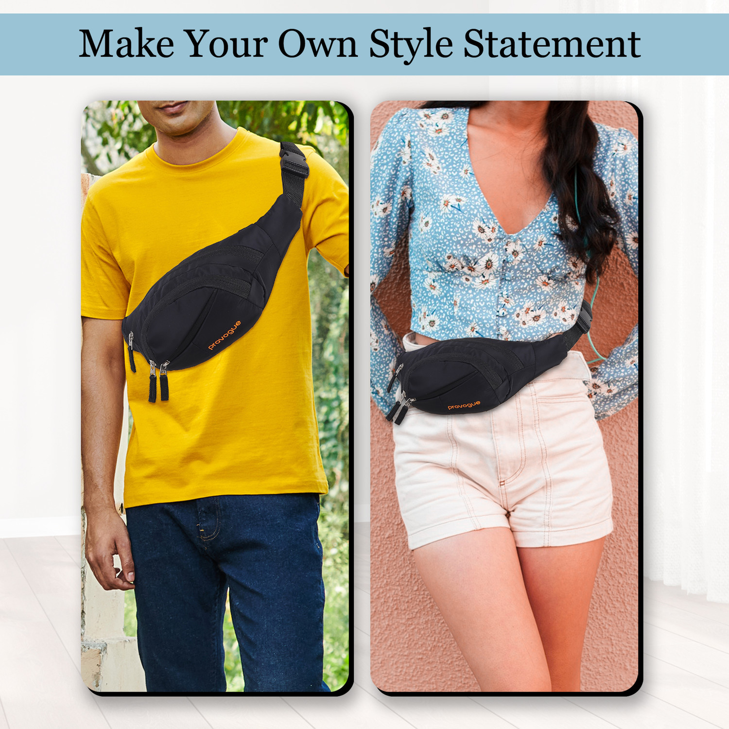 Image of PROVOGUE Lightweight Fanny pack, Waist Bag With Waterpoof Resistant Material Waist Bag