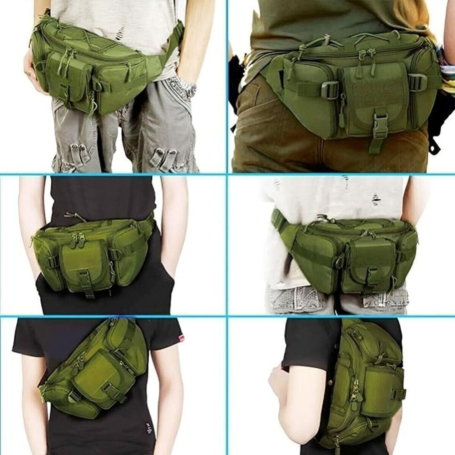 Image of AMRIO Waist Bag for Men Women, Stylish Chest Bag Fanny Pouch Bag Belt (Green) waist bag