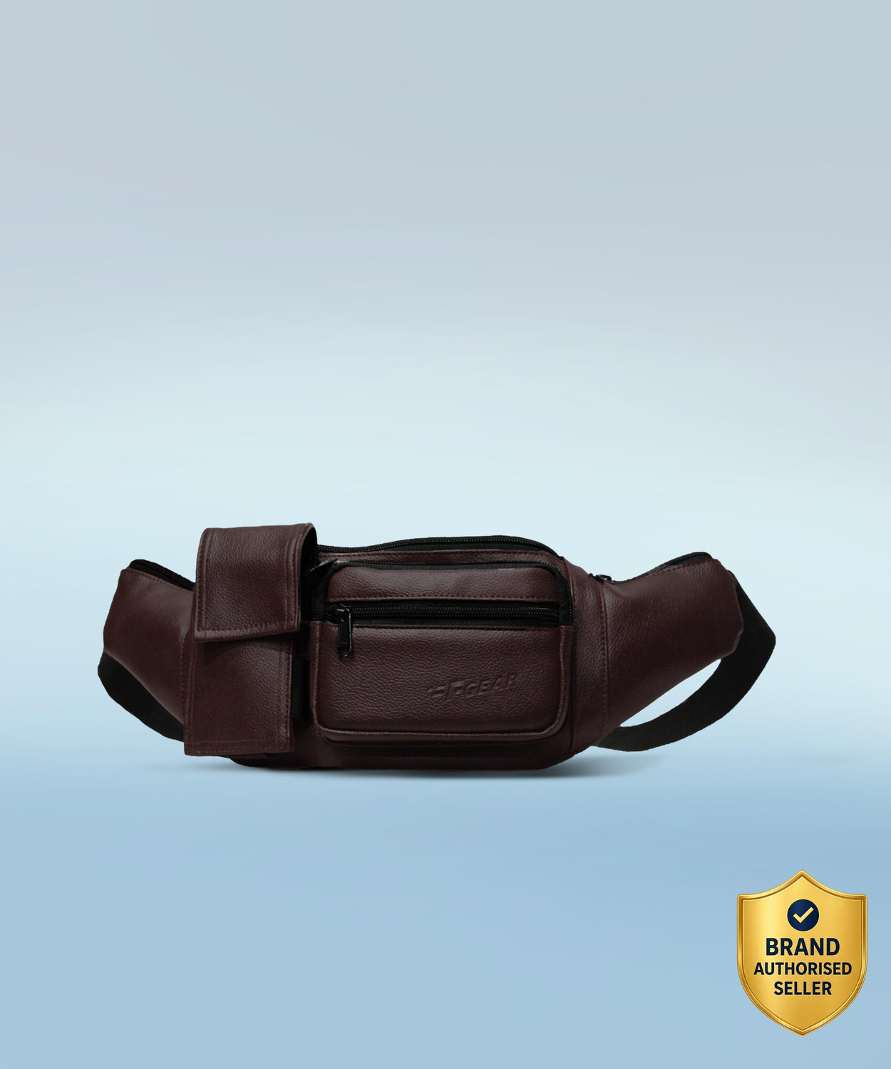 Image of F Gear Potent Art Leather Brown Adjustable Strap Waist Bag